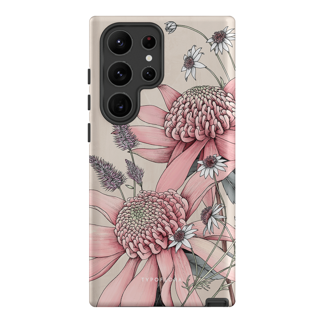 Pink Waratah Flower Phone Case for iPhone 15 14 13 12 Pro Max - Slim Protective Cover with Floral Design - Perfect for Everyday Use, Travel & Gifts