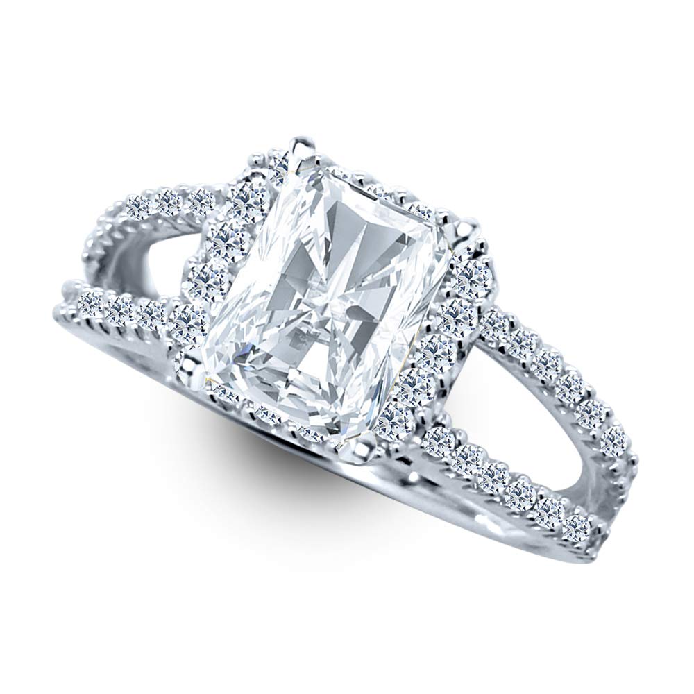 14K White Gold 4.5 Carat Lab-Grown Diamond Vintage Milgrain Radiant Cut Engagement Ring (G-H Color, VS1-VS2 Clarity) - Perfect for Proposals, Anniversaries & Special Occasions