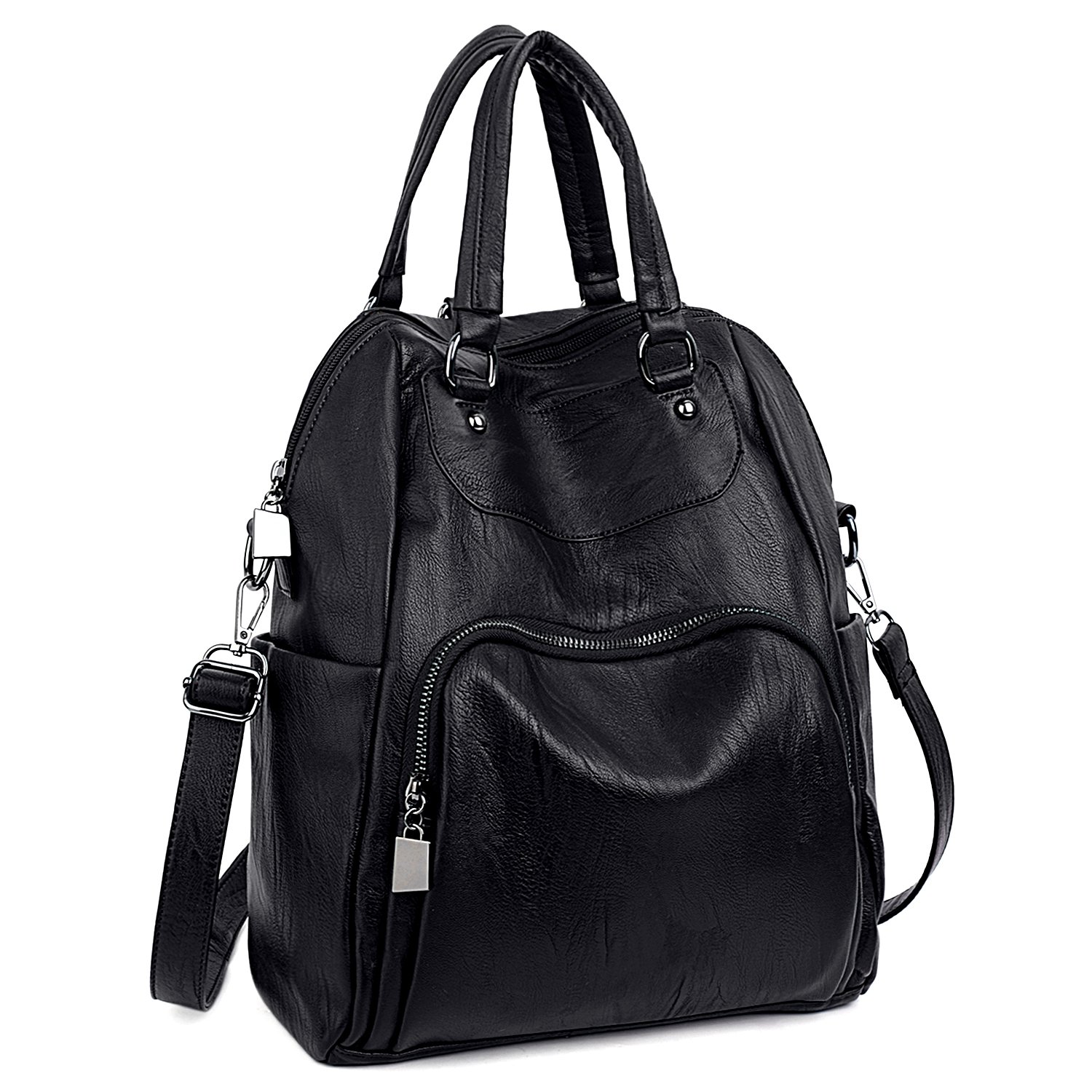 UTO Women's Convertible Backpack Purse - PU Washed Leather Rucksack with Adjustable Shoulder Strap | Crossbody & Shoulder Bag for Work, Travel & Daily Use