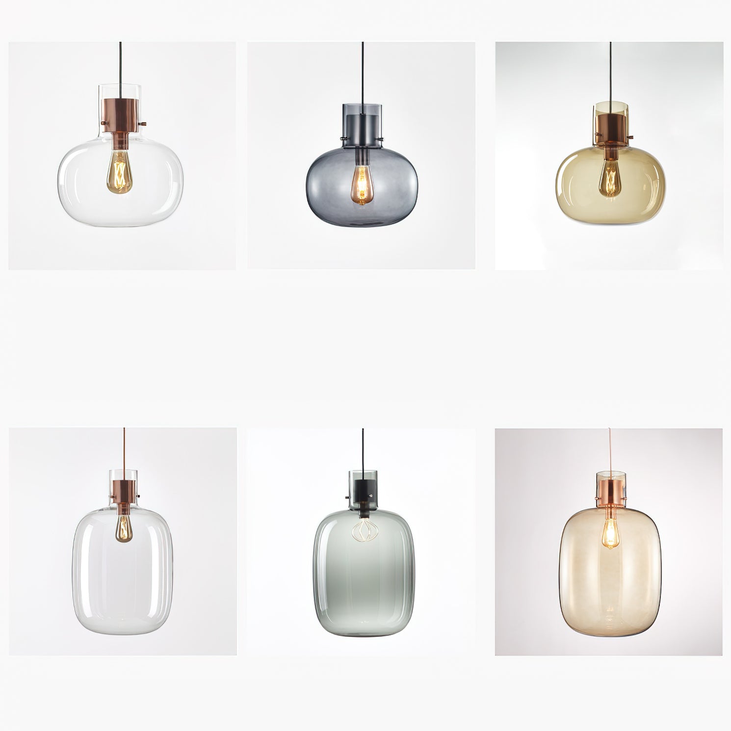Cambre Glass Pendant Light - Modern Hanging Fixture for Kitchen Island, Dining Room & Bedroom Lighting - Dimmable LED Chandelier with Clear Glass Shade