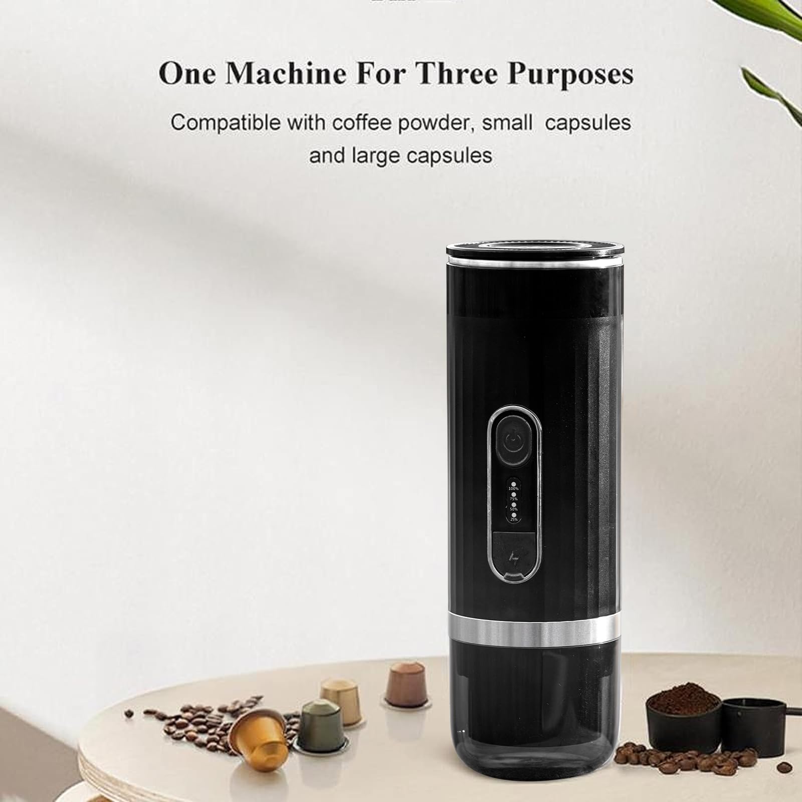 Portable Electric Espresso Coffee Maker - USB Rechargeable, Compatible with Coffee Capsules & Ground Coffee, Fast Heating - Perfect for Travel, Camping, Office & Home Use