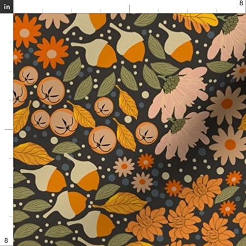 Autumn Botanical Floral Ditsy Printed Minky Fabric by The Yard - Soft Plush Material for Sewing Baby Blankets, Quilt Backing & DIY Home Decor - Perfect for Nursery, Crafts & Cozy Throw Blankets