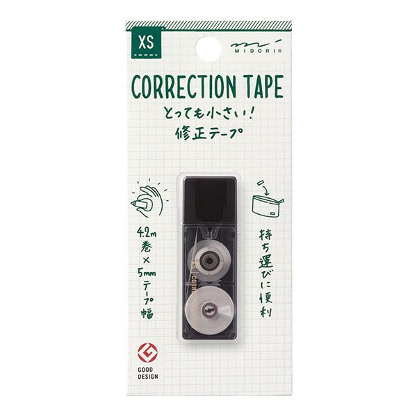 Midori DESIGNPHIL XS Correction Tape - White Out Tape for Office, School & Home Use - Perfect for Documents, Homework & Crafting Projects