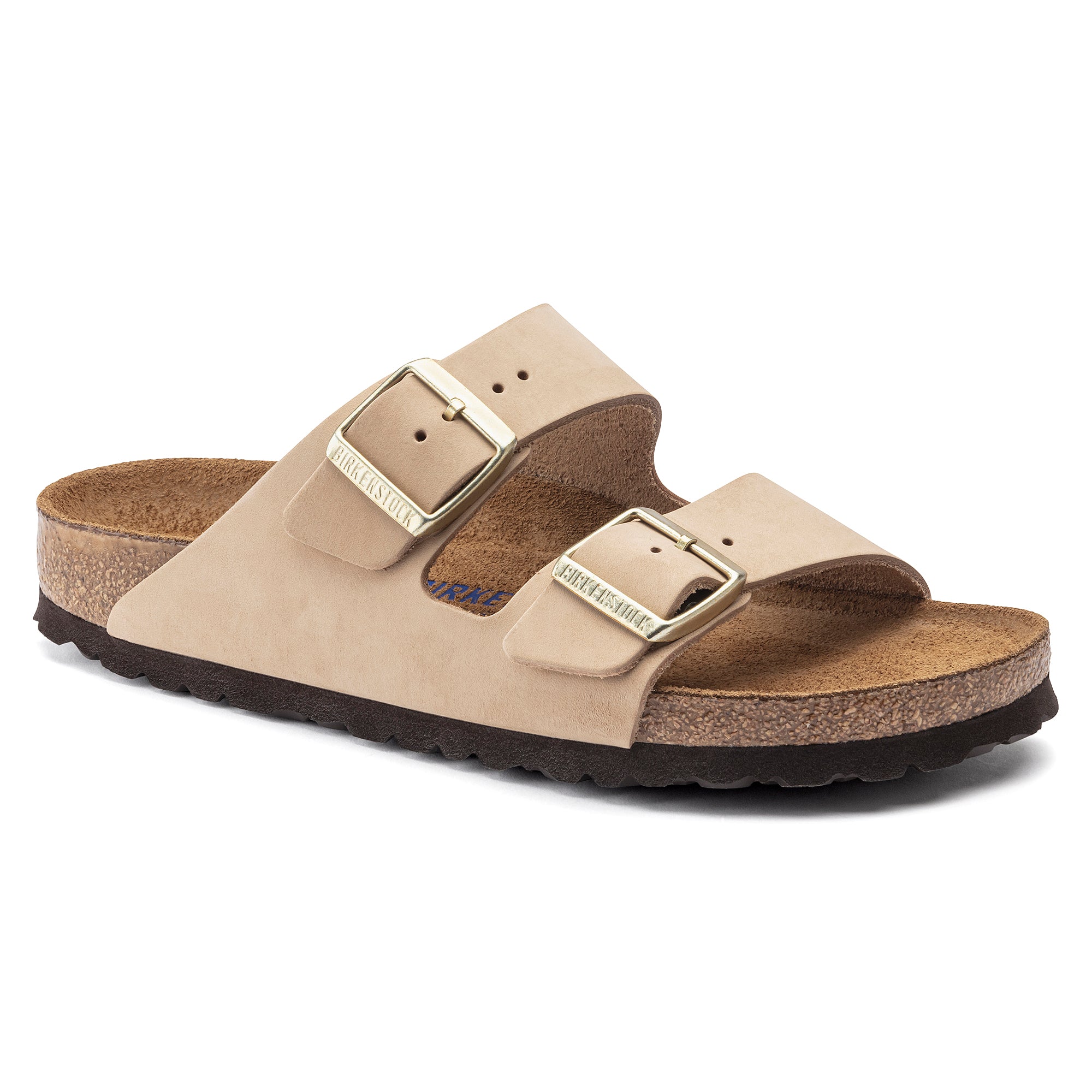 Birkenstock Arizona Sandals - Nubuck Leather Soft Footbed in Sandcastle | Comfortable Unisex Slides for Beach, Pool & Casual Wear