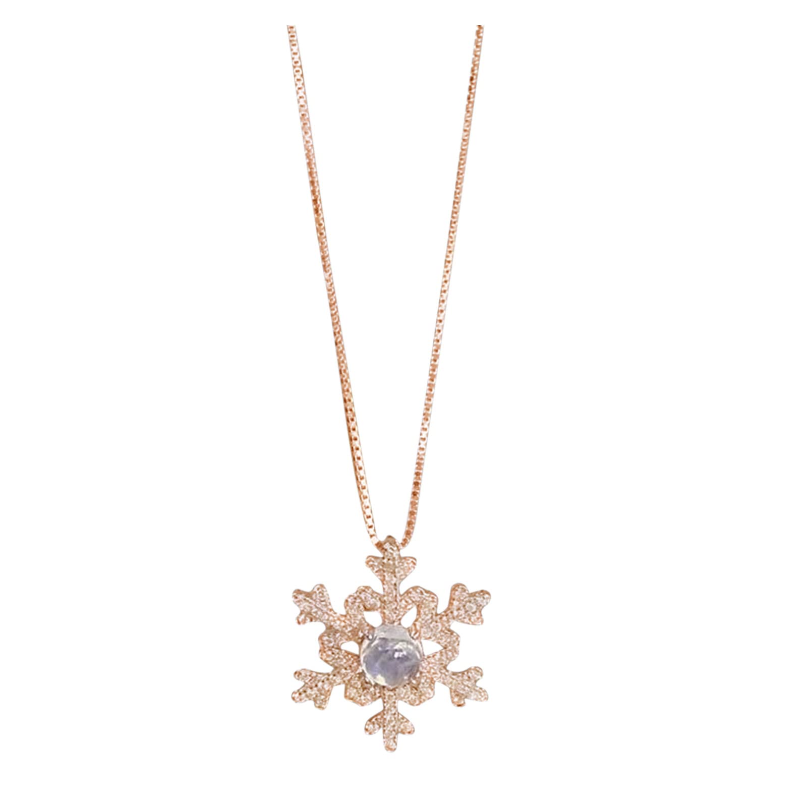 Johtae Snowflake Clavicle Luxury Pendant Necklace - Elegant Women's Chunky Chain Necklace for Christmas, Party & Evening Wear | Perfect Gift for Her