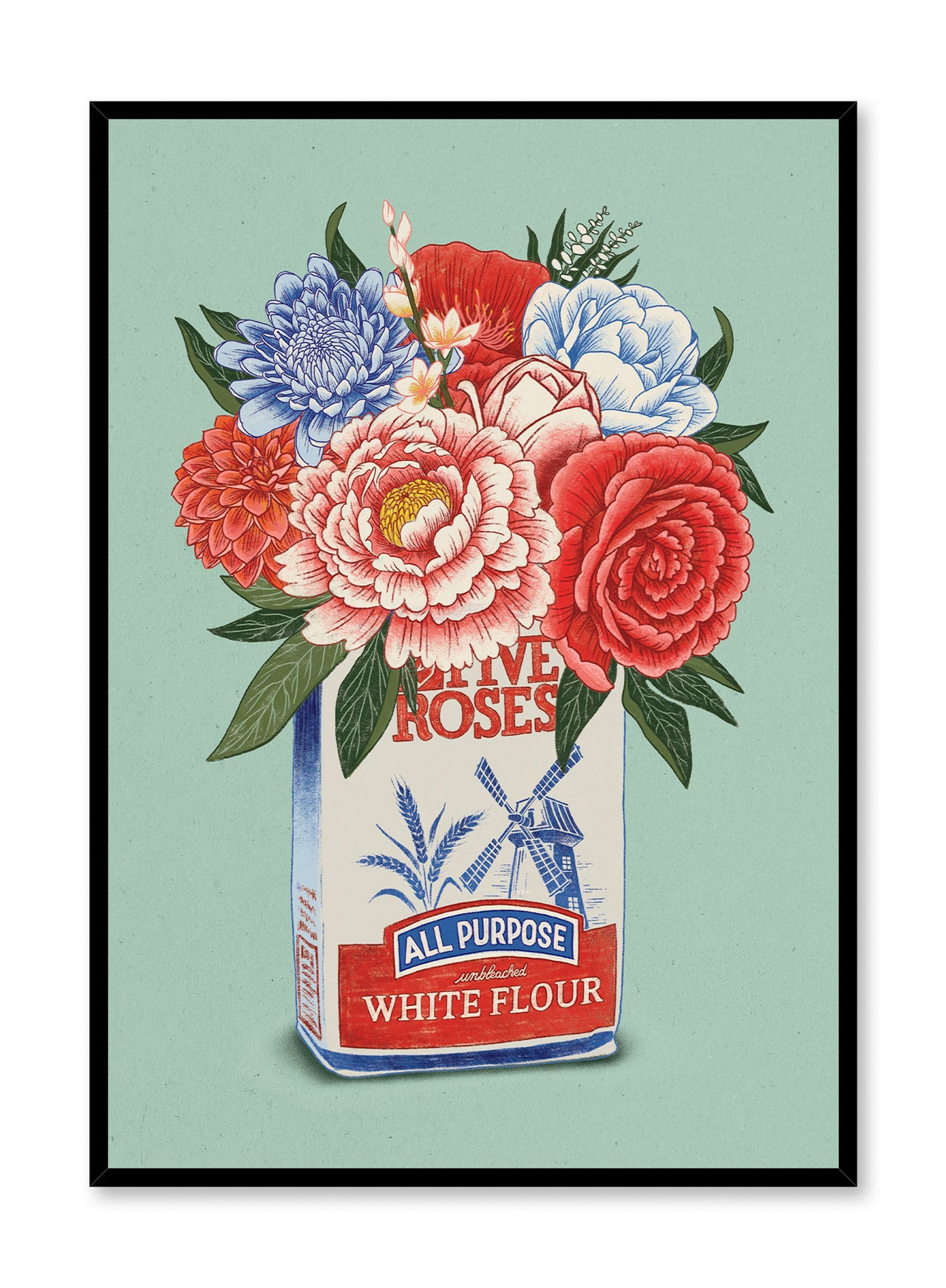 Montreal Bouquet Wall Art Poster - Vintage Floral Print for Home Decor, Office & Living Room Wall Decorations