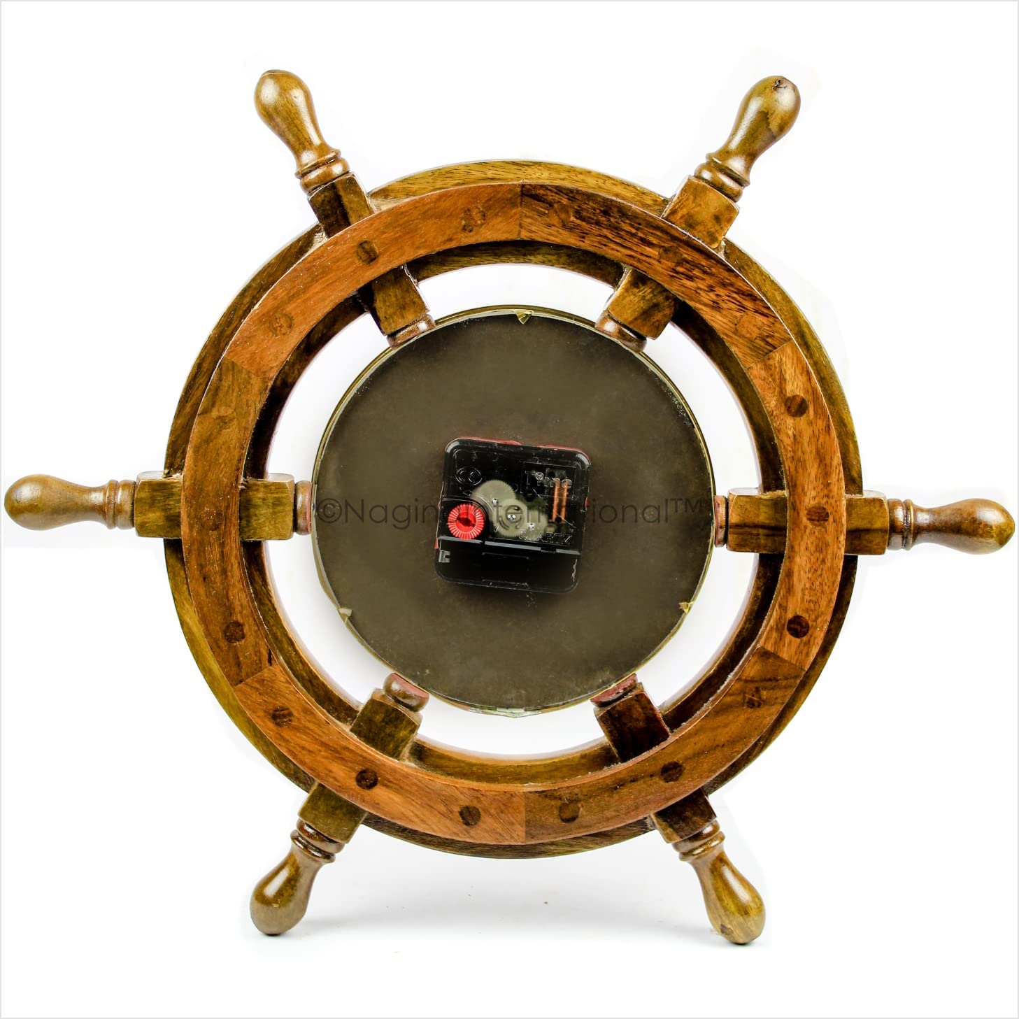 Nagina International 18-Inch Nautical Ship Wheel Wall Decor with 6
