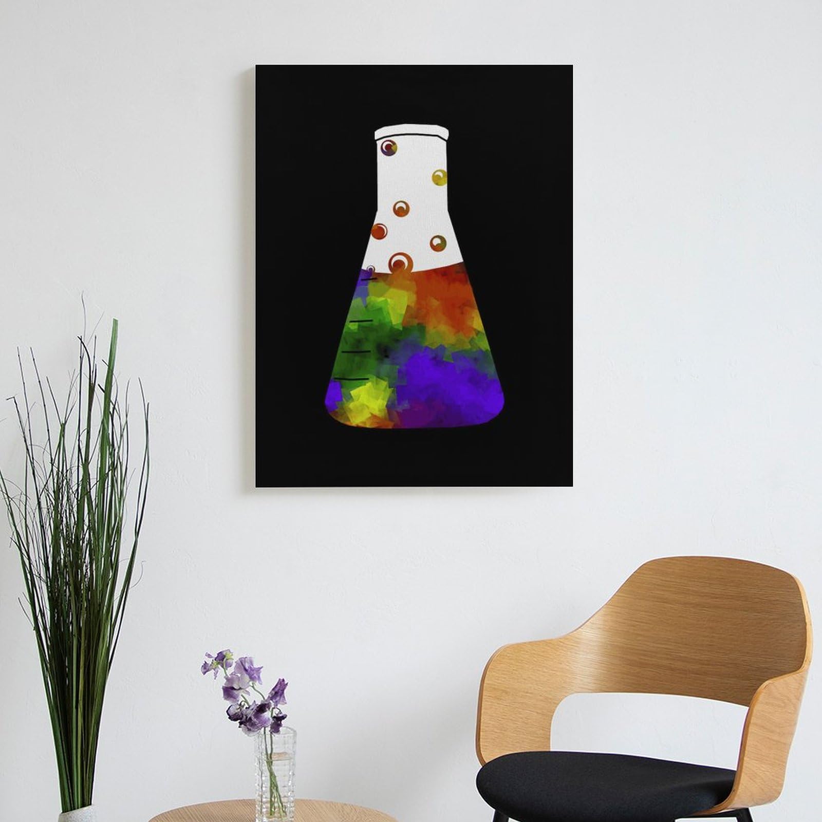 Rainbow Erlenmeyer Flask Paint by Numbers Kit for Adults - Custom Digital Oil Painting Set with Frame - Creative DIY Gift for Home Decor, Stress Relief & Art Therapy