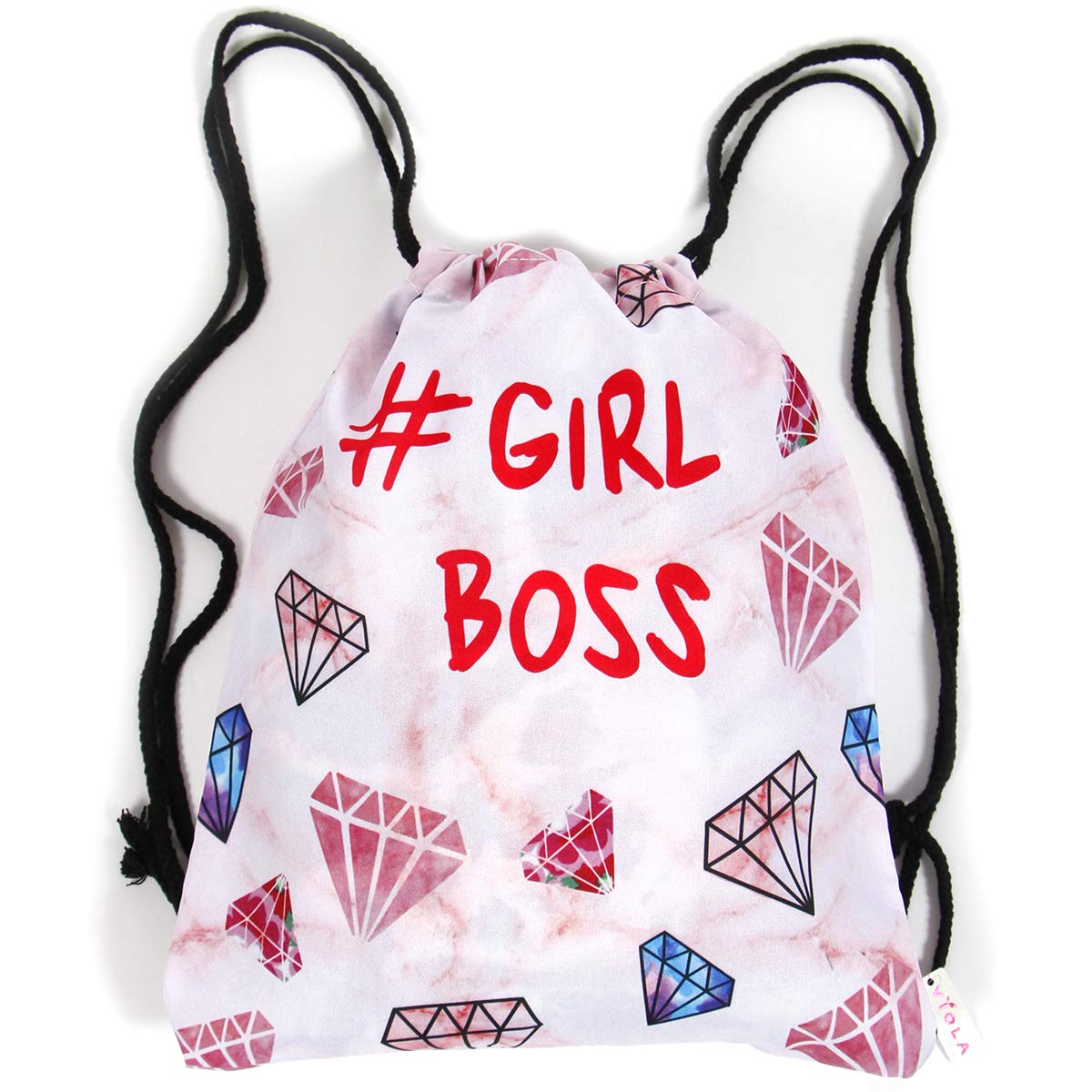 Waterproof Drawstring Backpack for Girls - Light Pink Gym Sack, Mermaid Beach Bag, Gift for Teen Girls - Perfect for School, Sports, Travel & Beach Days