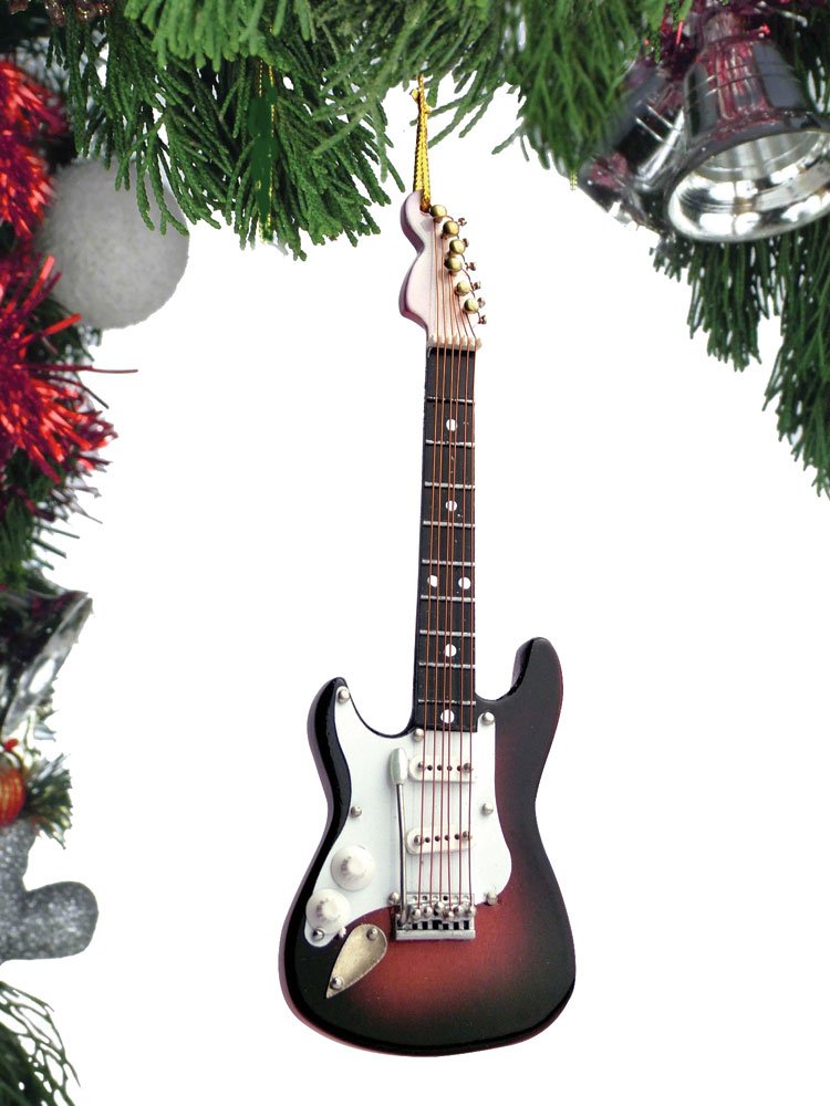Electric Guitar Christmas Ornament - Mini Musical Instrument Holiday Tree Decor for Musicians & Music Lovers (Perfect for Xmas Gifts, Home Decor, Office Party Decorations)