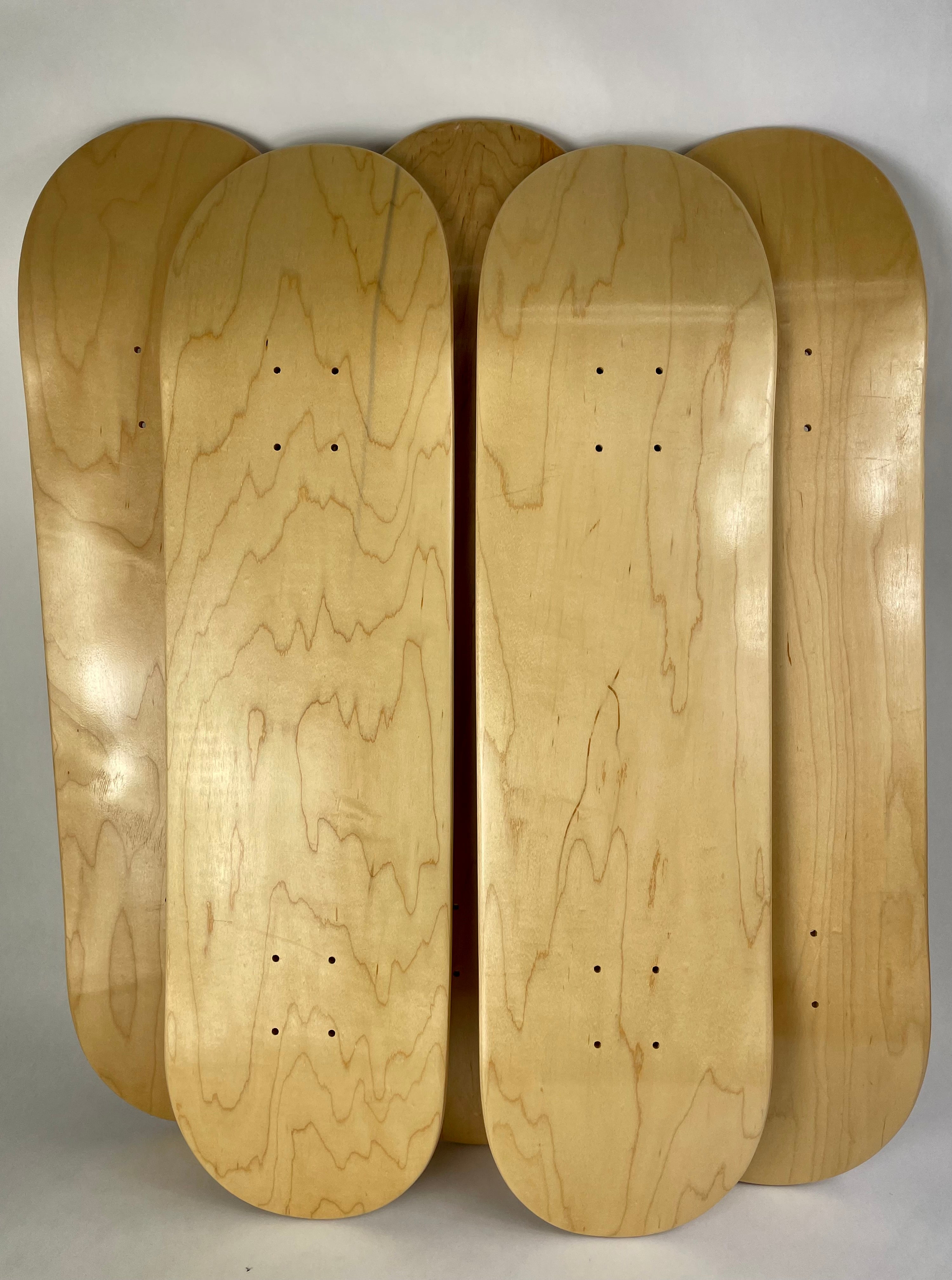 5 Pack Hardrock Blank Skateboard Decks - Natural Wood - Choose Size 8