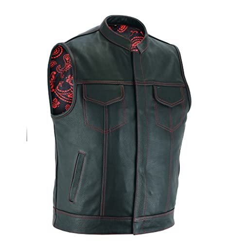Red & Black Paisley (With Red Stitching)