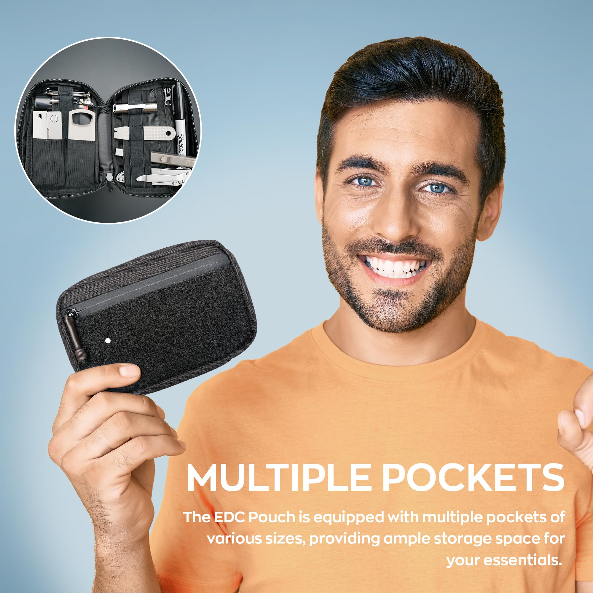 DAILYCARRYCO EDC Pouch Organizer - Waterproof Multi-Pocket Tool Bag for Everyday Carry Essentials | Perfect for Camping, Hiking & Outdoor Adventures
