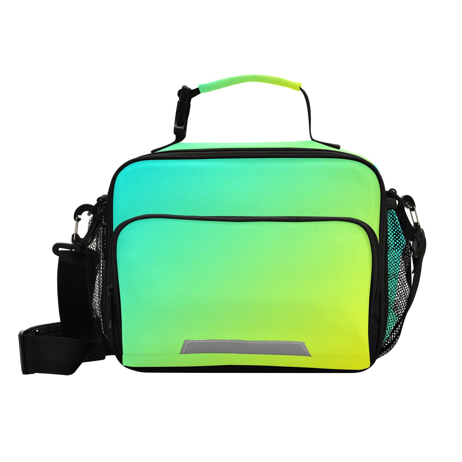 **Insulated Reusable Lunch Bag for Kids & Adults - Yellow Turquoise Lunch Box for School, Work, Picnics & Travel - BPA-Free & Leak-Proof**