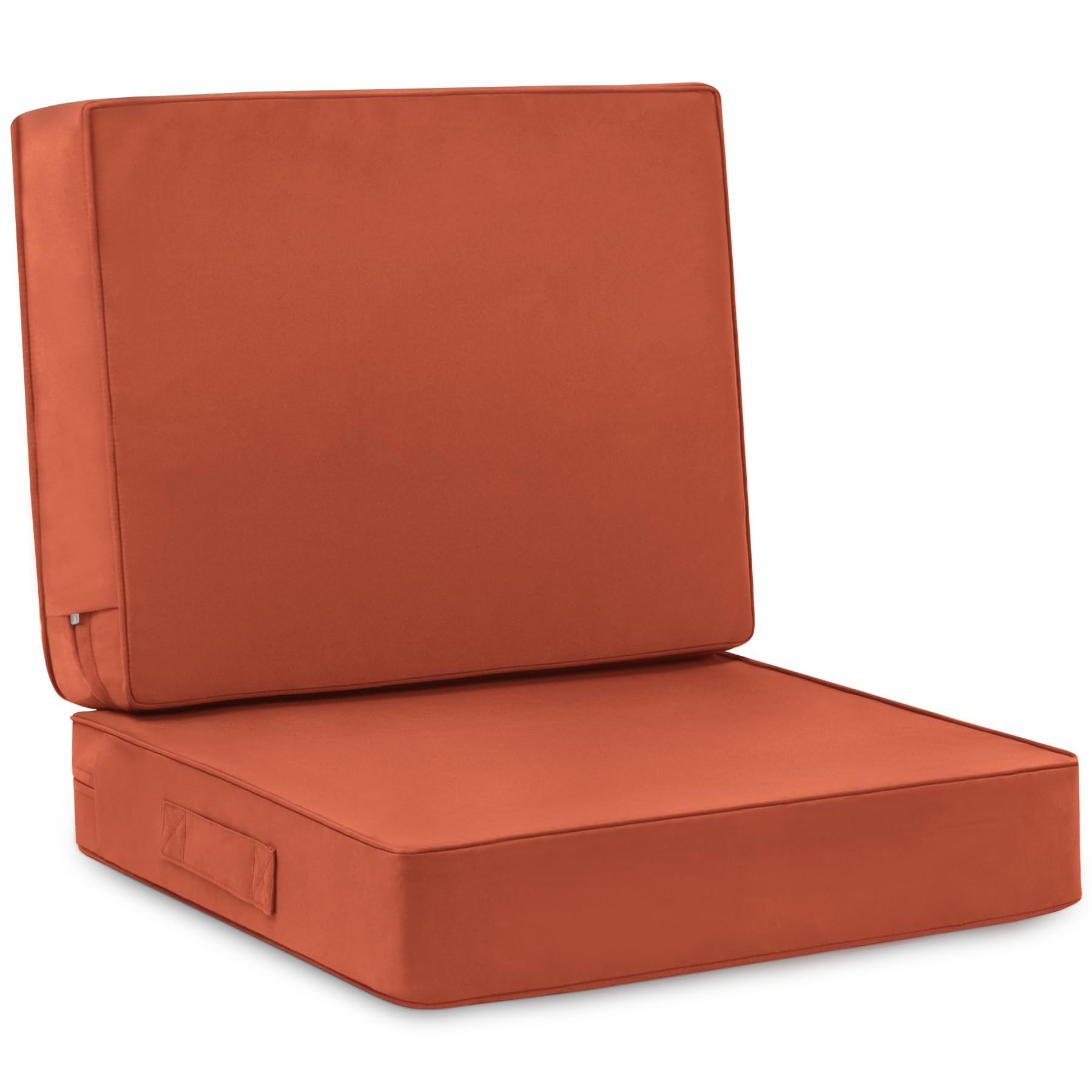 Favoyard 24x24 Inch Waterproof Outdoor Chair Cushions Set - Deep Seat Patio Cushions with Removable Fade-Resistant Cover, Adjustable Straps & Handles - Perfect for Patio Furniture, Garden, Yard, Poolside & Outdoor Relaxation