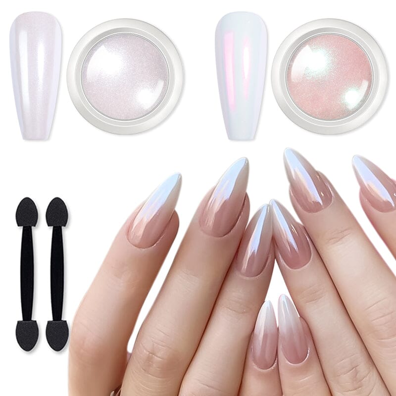 2 Boxes White Pink Pearl Nail Powder Set for Acrylic Nails - DIY Nail Art Kit for Salon & Home Manicure, Gel Nail Extension, French Tips Design
