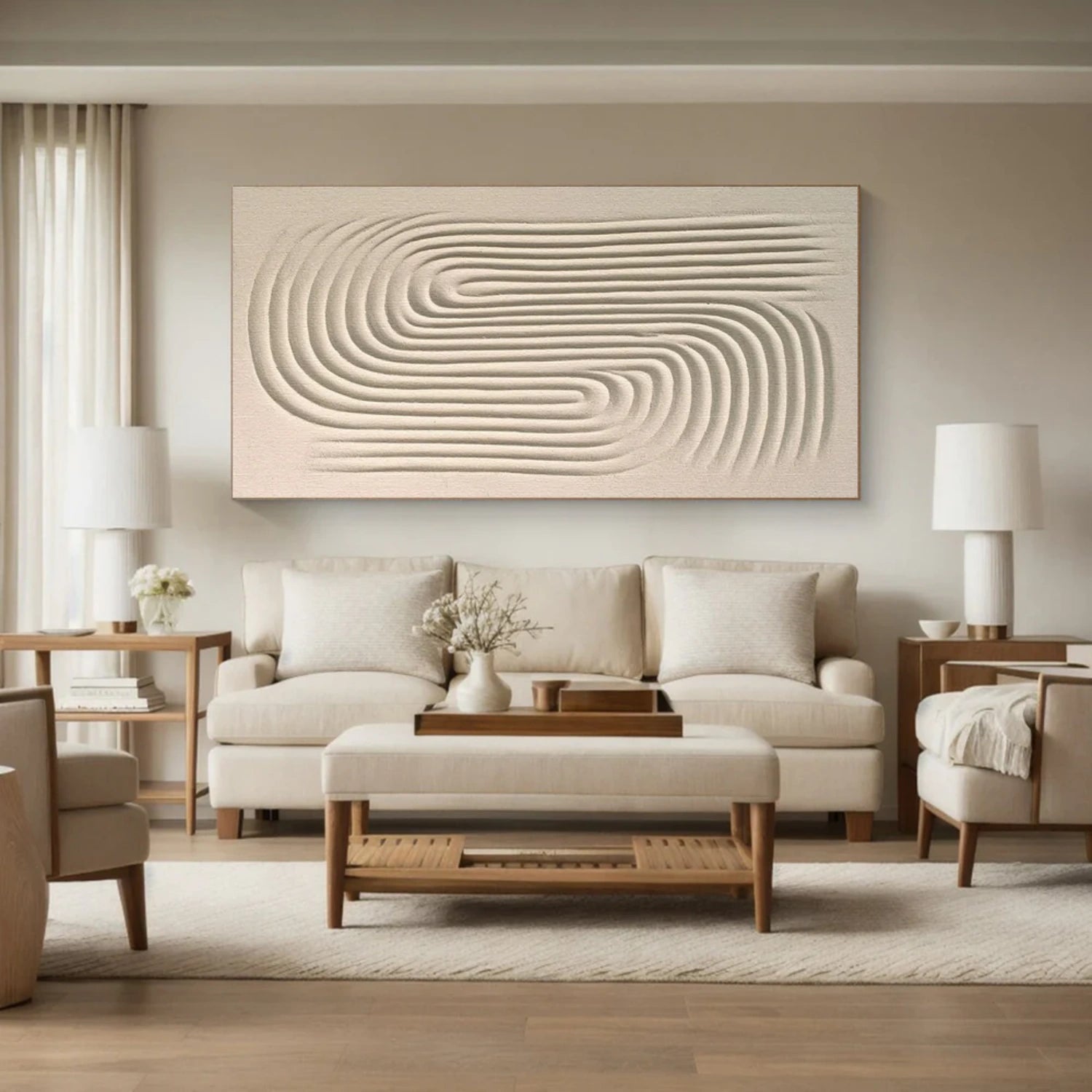 Beige & Brown Abstract Wall Art Print #BB157 - Modern Home Decor for Living Room, Bedroom & Office
