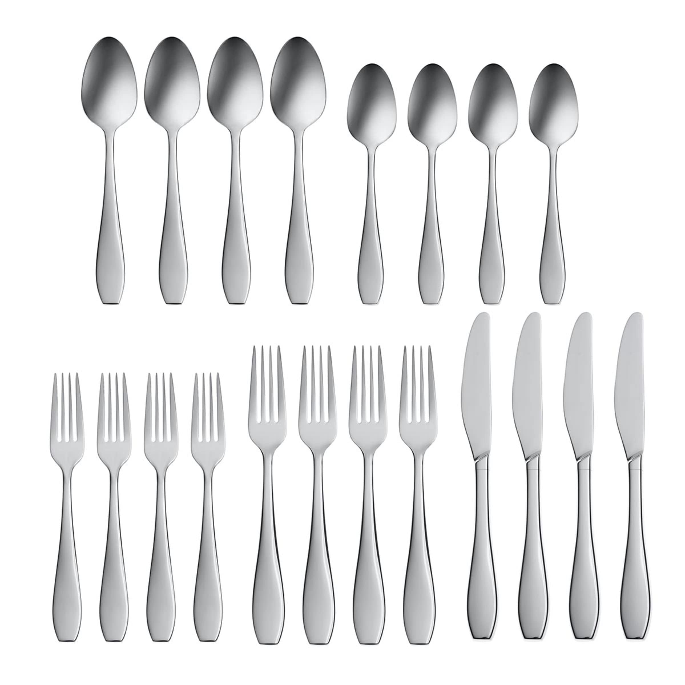 Oneida Glide 20-Piece Stainless Steel Flatware Set - Service for 4 - 18/10 Silverware - Elegant Dining Utensils for Everyday Meals & Dinner Parties
