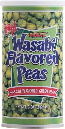 Hapi Hot Wasabi Peas - Crunchy Spicy Snack, 9.9 Oz (280g) - Perfect for Parties, Movie Nights & Healthy On-the-Go Snacking