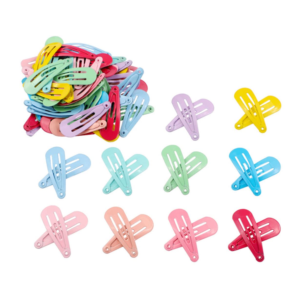 FOMIYES 50pcs Candy Color Hair Clips for Girls & Women - Snap Barrettes for Infants, Kids & Toddlers - Perfect for Parties, Weddings, School & Daily Hair Styling