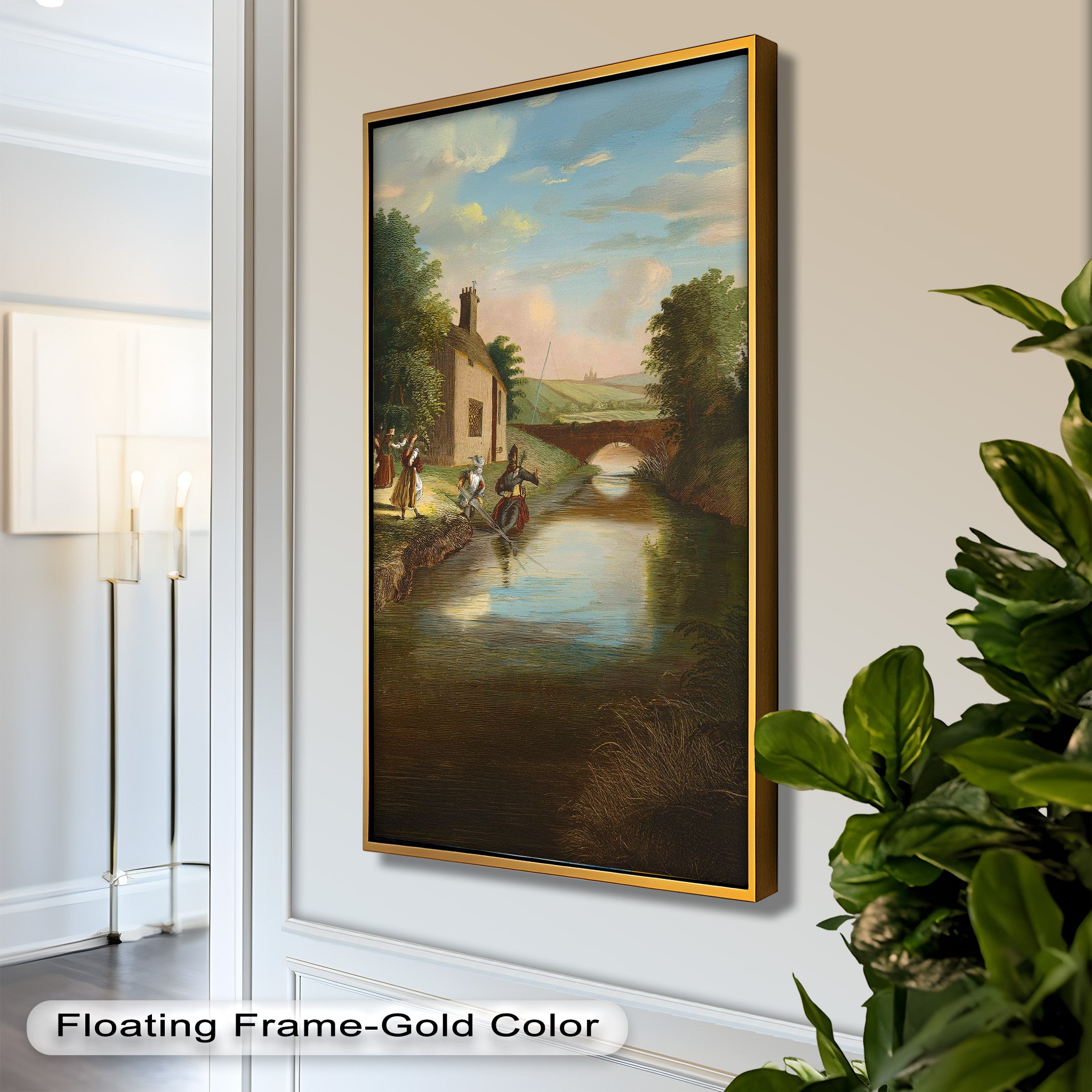 Romantic English Countryside Historic Oil Painting - A Day by the River - Perfect for Home Decor, Living Room Wall Art & Gift Ideas