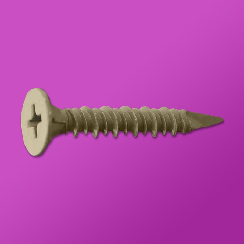 #8 x 1 1/4 Phillips Wafer Head Cement Board Screws - Corrosion Resistant Drywall & Concrete Fasteners for Home Renovation & Construction Projects