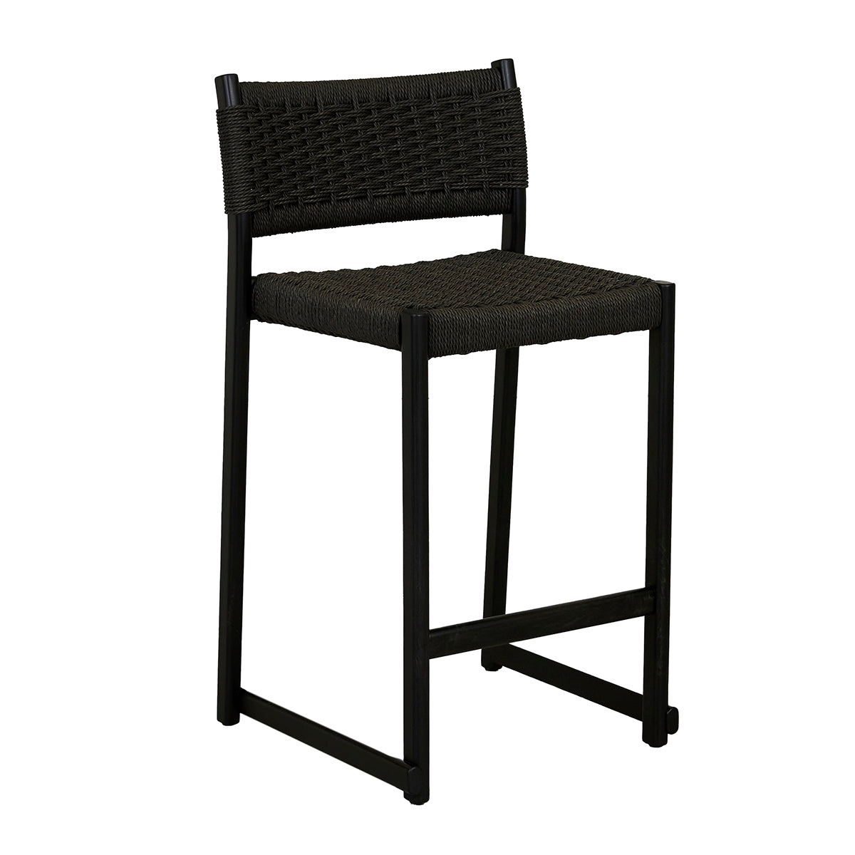 Anton Paper Cord Bar Stool - Natural Woven Seat, Adjustable Height, Modern Kitchen & Dining Room Furniture for Home, Bar, Cafe, and Restaurant Use