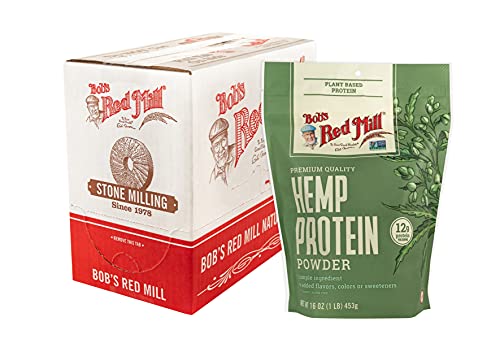 Organic Hemp Protein Powder by Bob's Red Mill - 16oz (Pack of 4) | Plant-Based Protein Supplement for Smoothies, Baking & Post-Workout Recovery | Vegan, Gluten-Free & Non-GMO