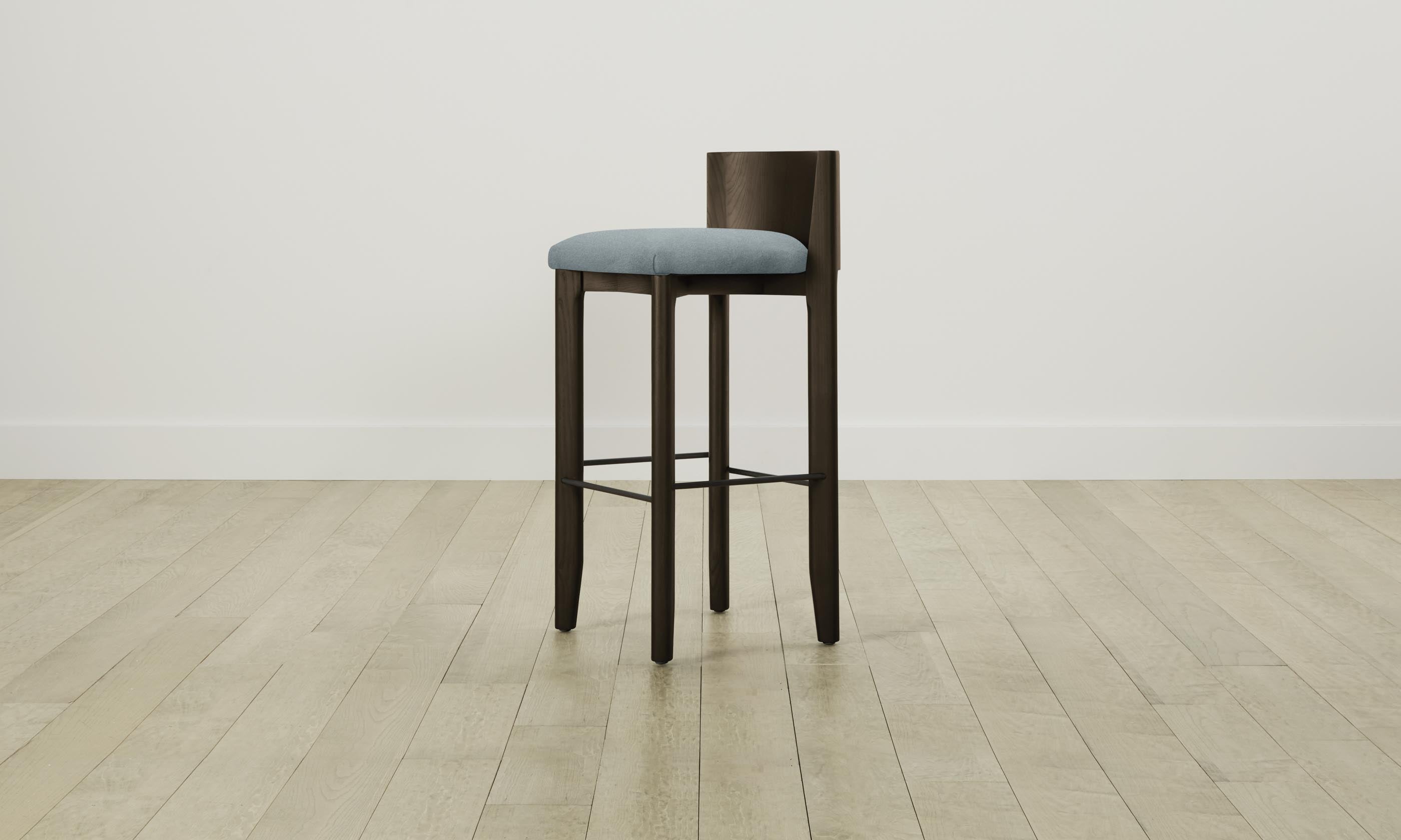 Premium Mohair Slate Blue Bar & Counter Stool - The Delancey - Modern Kitchen & Dining Room Seating for Home Bars & Breakfast Nooks