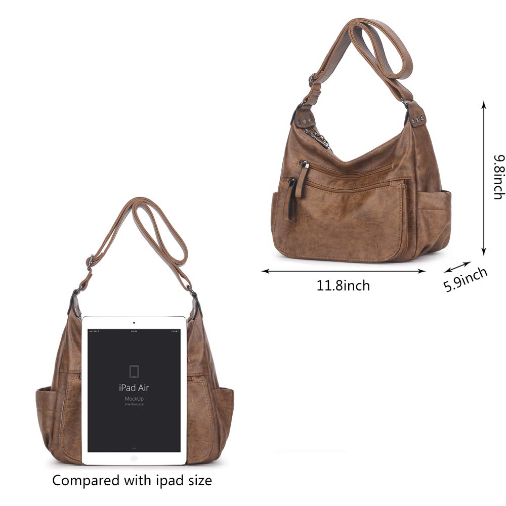 Artwell Women's Crossbody Shoulder Bag - Soft PU Leather Handbag with Multiple Pockets, Hobo Tote Purse for Daily Use, Travel & Shopping