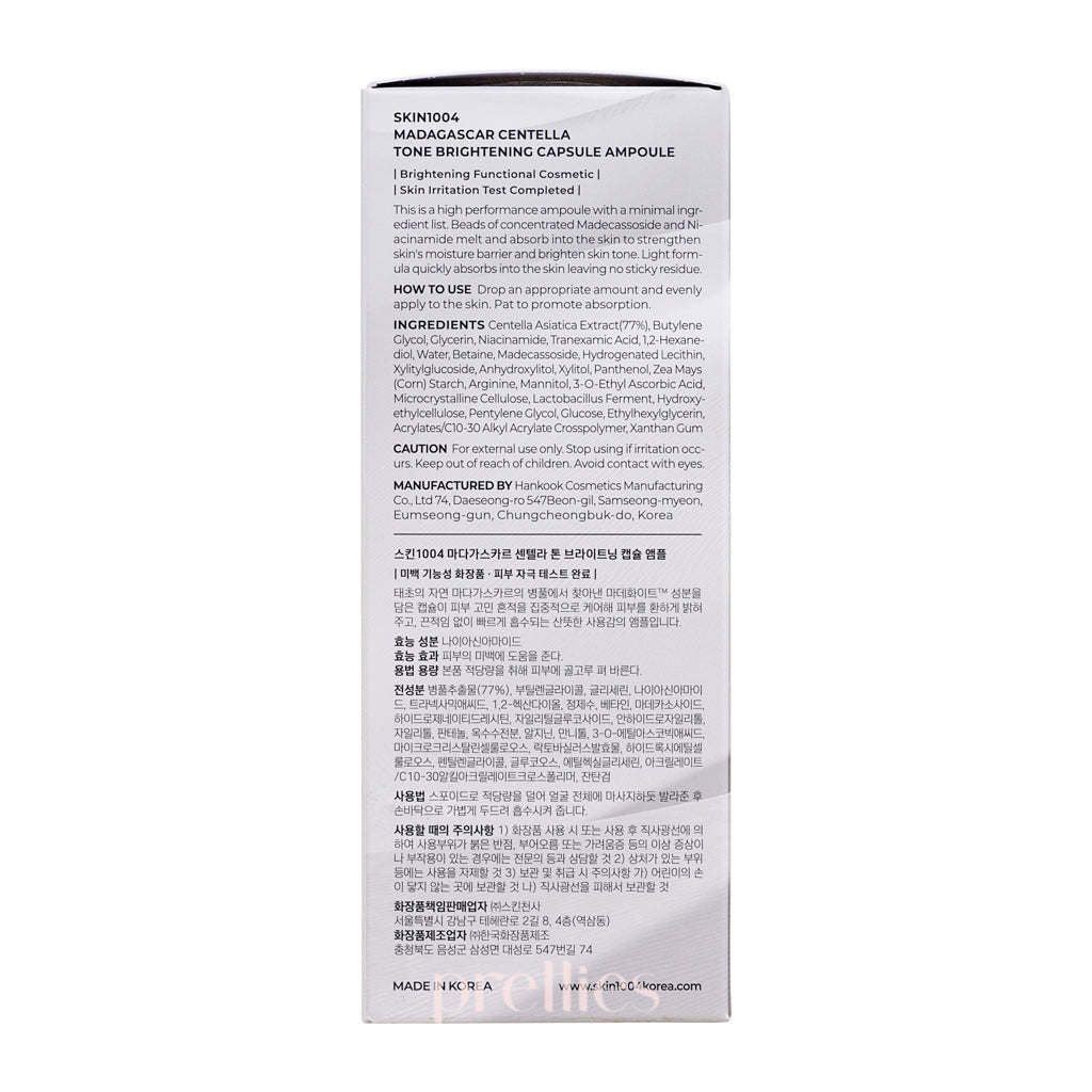 SKIN1004 Madagascar Centella Tone Brightening Capsule Ampoule 100ml - Brightening Facial Serum for Glowing Skin | Perfect for Daily Skincare & Dark Spot Treatment