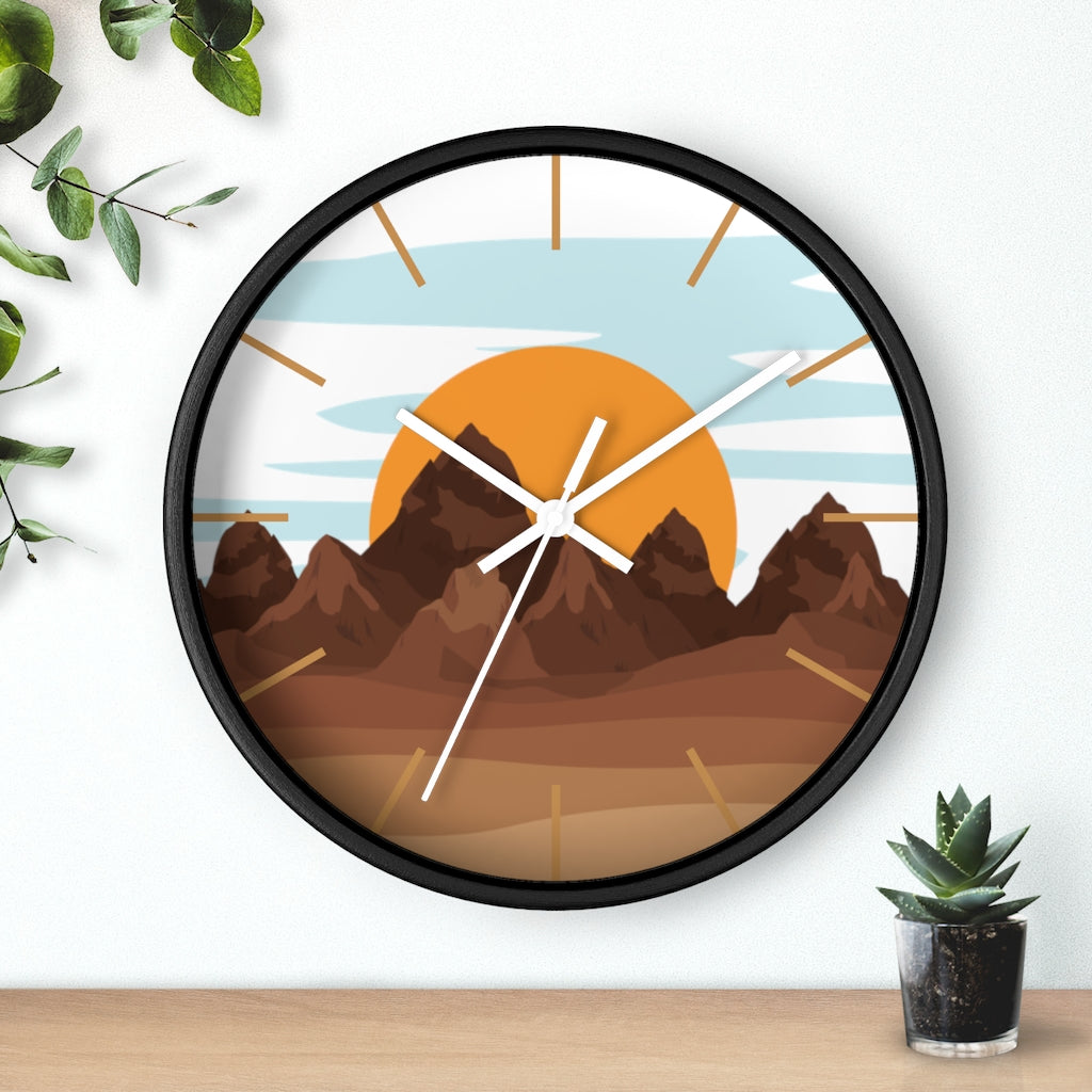 Sunrise Mountain Wall Clock - Large Modern Silent Non-Ticking Battery Operated Wall Decor for Living Room, Bedroom, Office - Perfect for Home, Office & Gift Giving