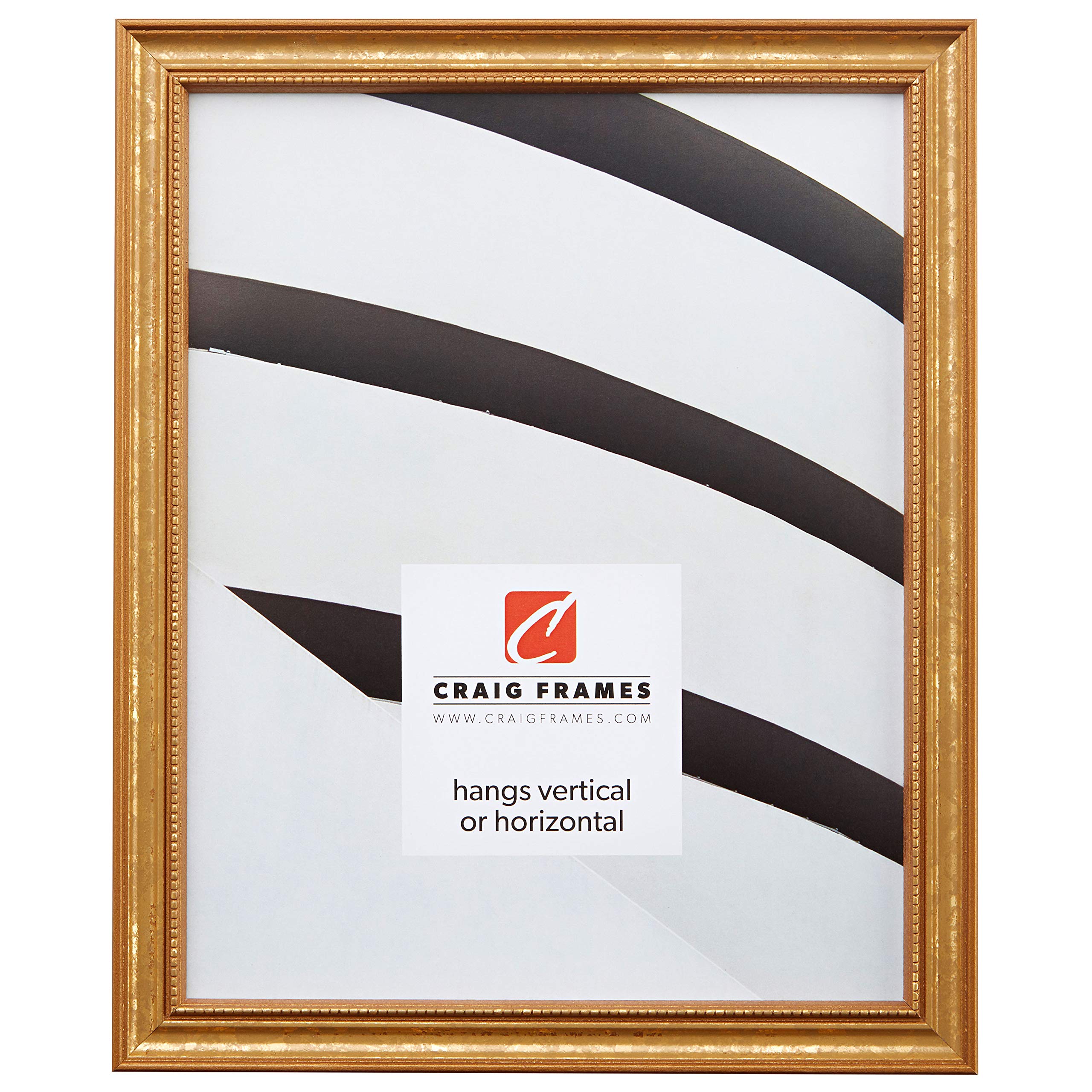 Craig Frames 314GD 24x36 Inch Gold Solid Wood Poster Frame - 0.75 Inch Wide Modern Picture Frame for Wall Art, Photos, and Posters - Perfect for Living Room, Bedroom, or Office Decor