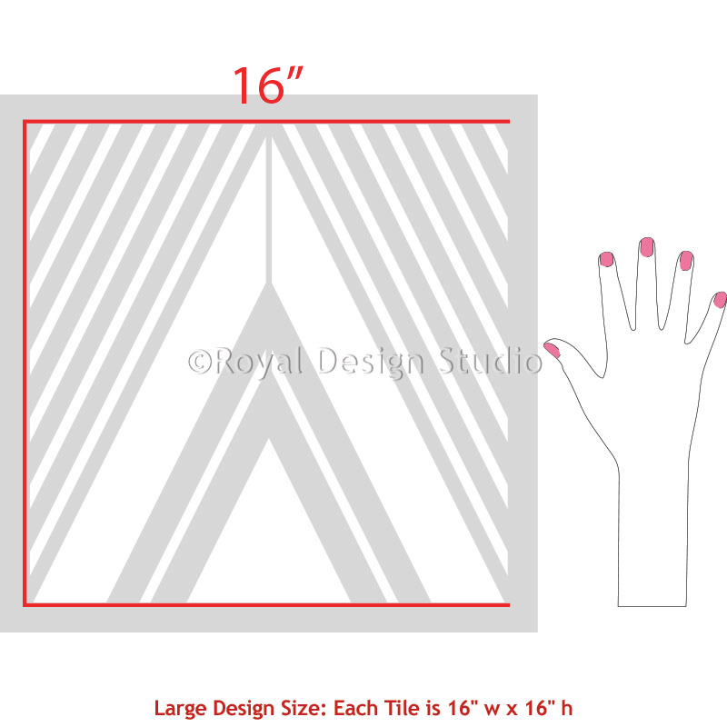 Premium On Point Diamonds Tile Stencil Kit - Reusable DIY Mosaic & Floor Pattern Template for Home Decor, Bathroom, and Kitchen Renovation Projects