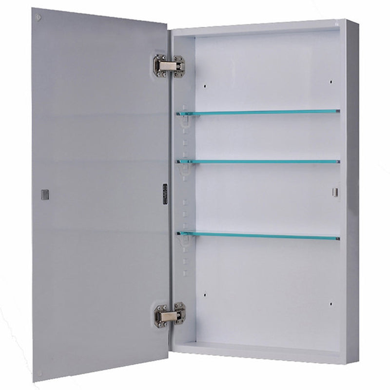 Ketcham 133PE SM Euroline Series Single Door Medicine Cabinet - Surface Mounted Bathroom Mirror with Storage - Perfect for Bathrooms, Bedrooms & Vanities