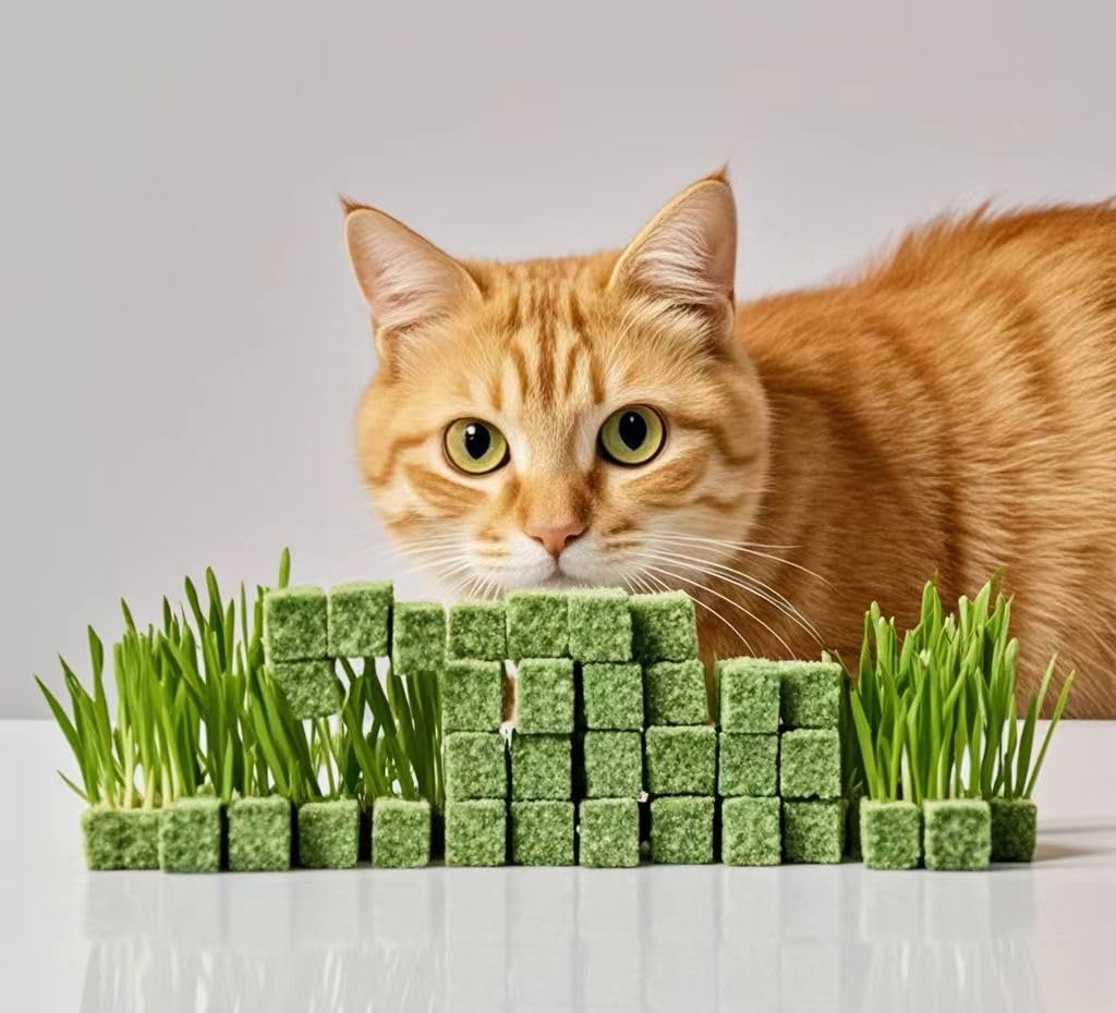 1.76oz Freeze-Dried Cat Grass Granules - 80% Pure Nutrient-Rich Cat Treats | Chicken-Free Healthy Snack for Indoor Cats | Promotes Digestion & Hairball Control - Perfect for Playtime & Training Rewards