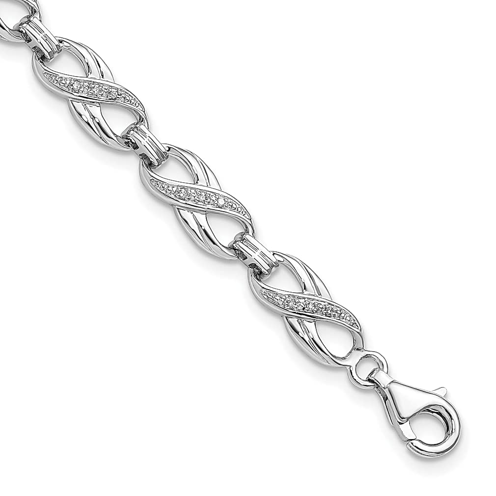 925 Sterling Silver Diamond Infinity Bracelet for Women - 7.5 Inch Elegant Fine Jewelry Gift for Her | Perfect for Anniversaries, Birthdays & Special Occasions