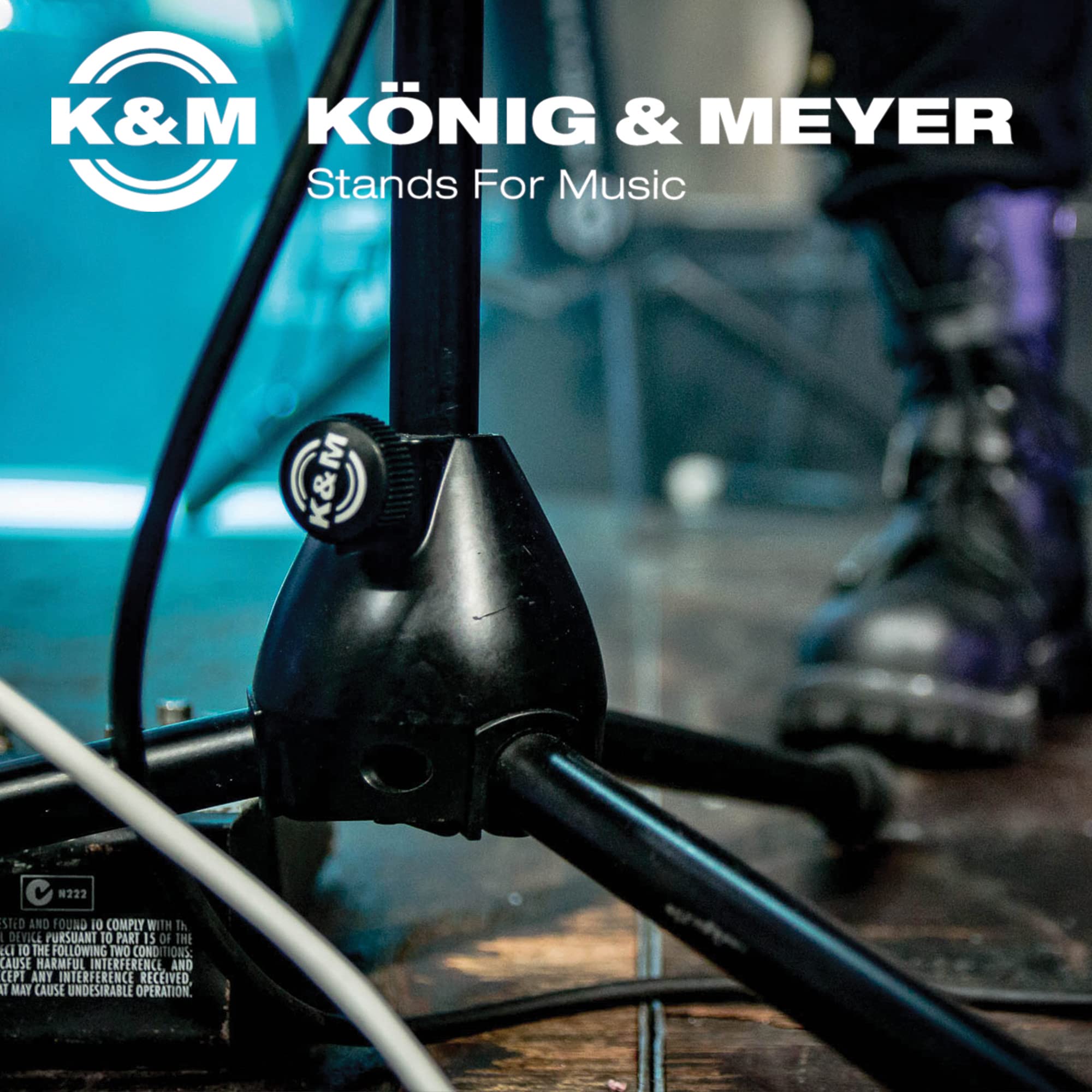 K&M König & Meyer 21090.500.02 Professional Tripod Microphone Stand with Adjustable Telescoping Boom Arm - Heavy Duty German Made Chrome Studio Mic Stand for Podcasting, Live Performances & Recording