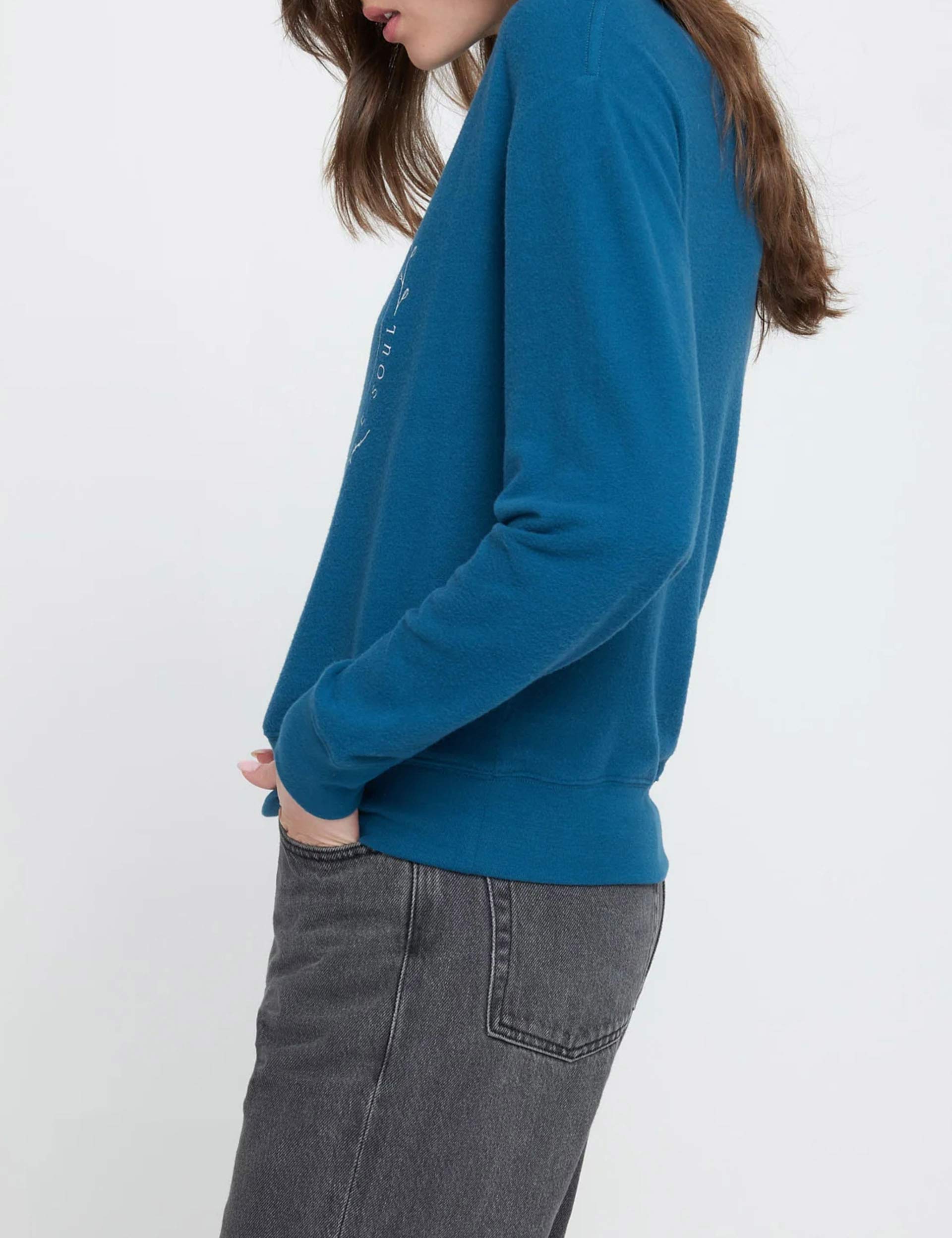 Quiet Mind Savasana Pullover Topaz - Women's Yoga Hoodie for Meditation & Relaxation - Perfect for Yoga Studios, Home Practice & Lounge Wear