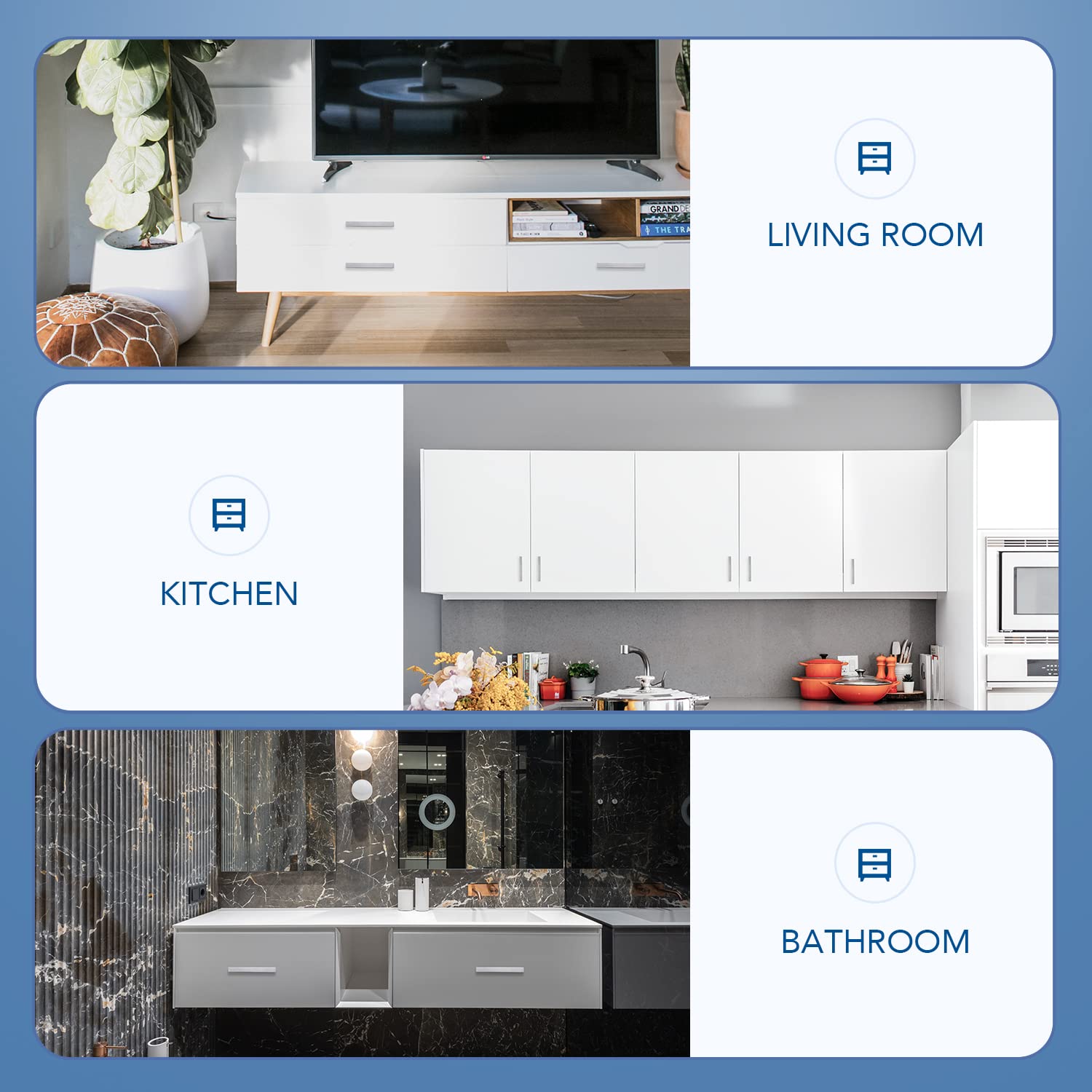 Ravinte 5 Pack 4 Inch Brushed Nickel Cabinet Pulls - Square Kitchen Cabinet Handles & Drawer Hardware for Modern Home, Office & RV Cabinets