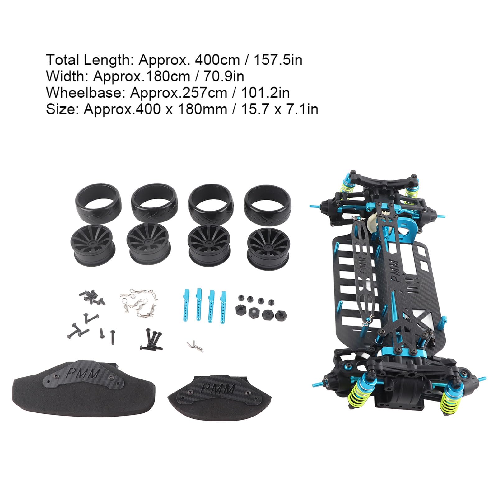 Tbest RC Wheelbase Frame Kit - Carbon Fiber Metal Chassis Beam for TT01/TT01E 1/10 Scale RC Car Model | Durable Off-Road Racing & Drift Upgrade Parts | Compatible with Associated Chassis | Perfect for Competitive Racing & DIY RC Enthusiasts