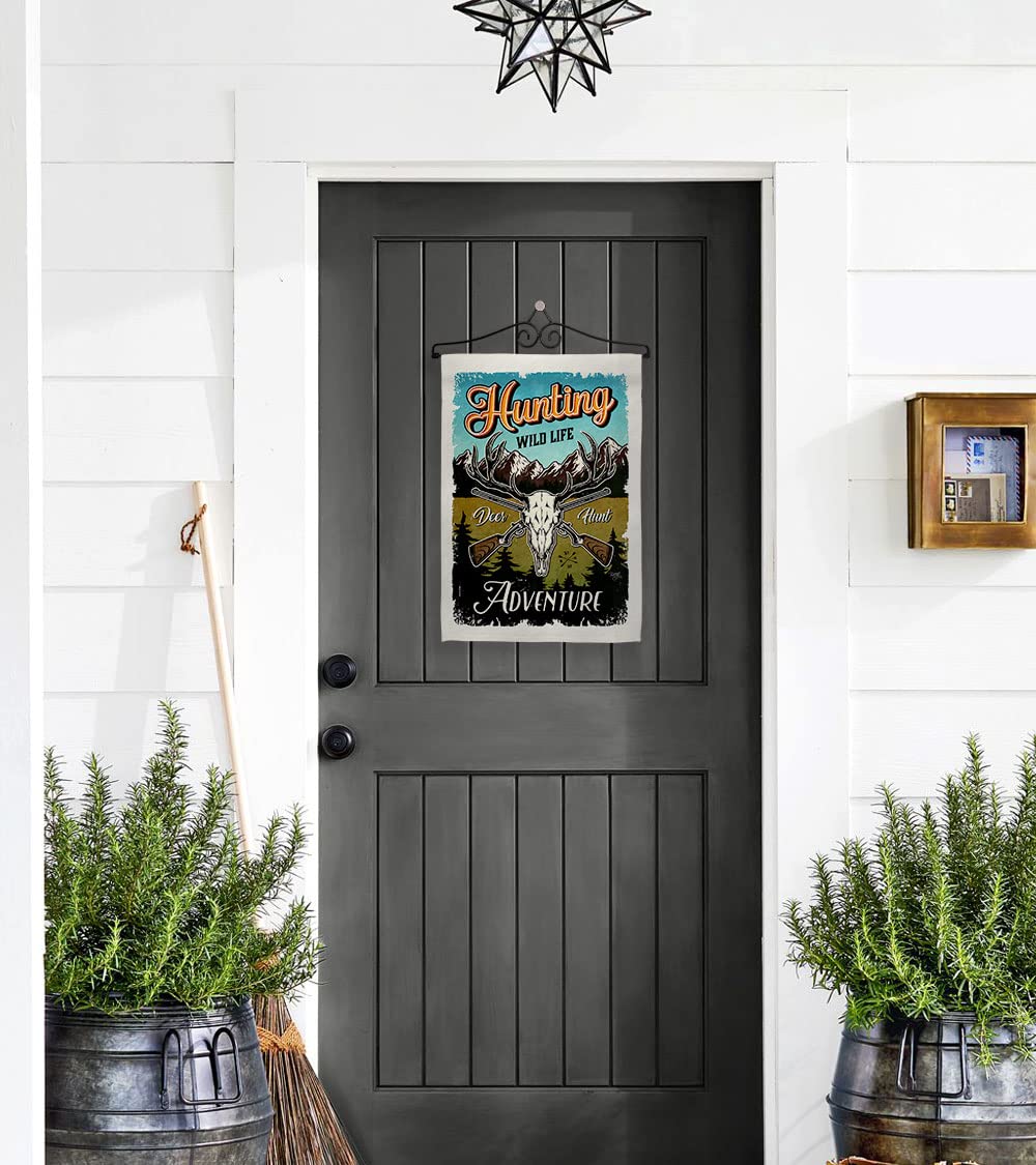 Wildlife Adventure Garden Flag Set - Double-Sided Outdoor Decor with Deer, Bear & Wolf Designs - Made in USA - Perfect for Yard, Farmhouse & Nature-Themed Home Decor
