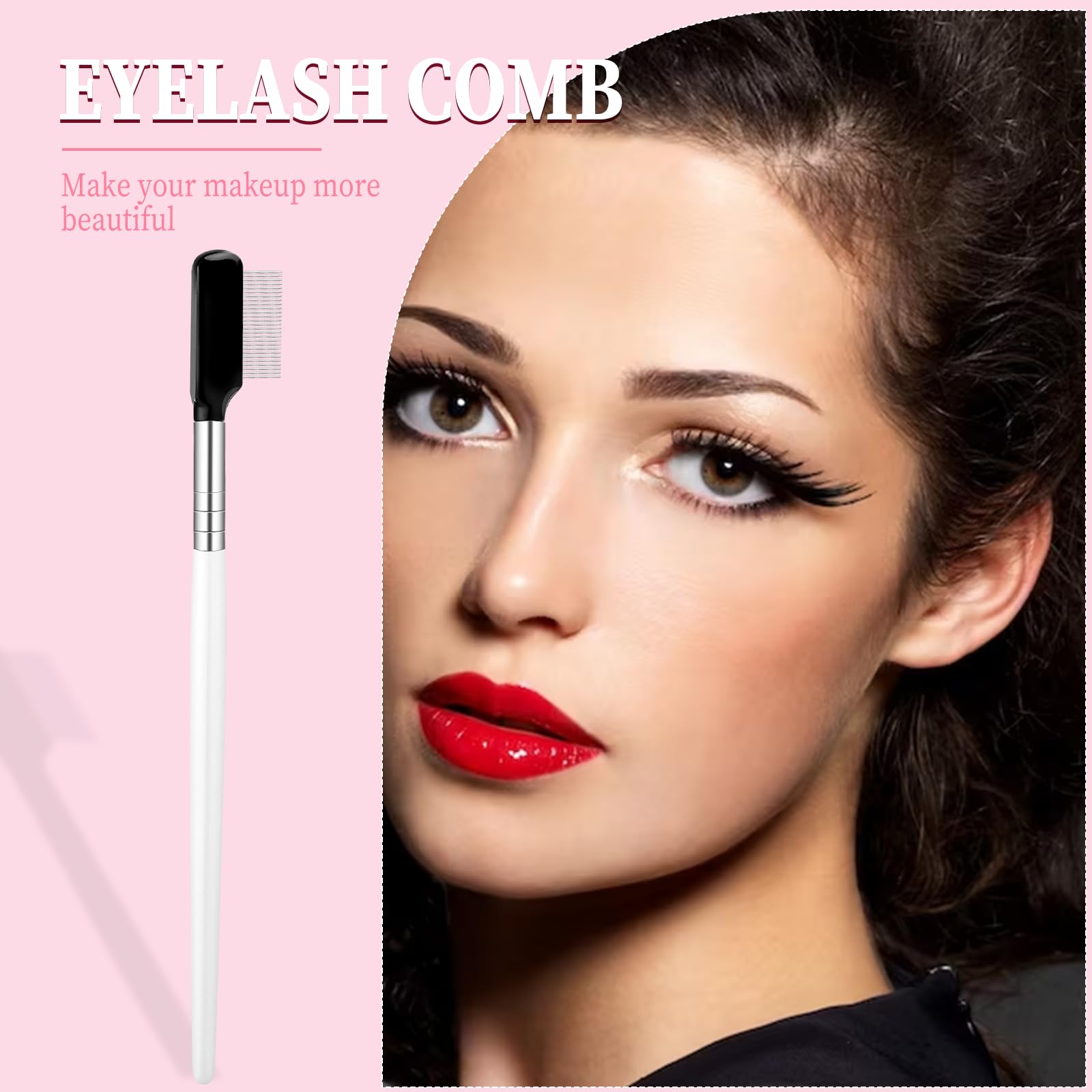 Professional Metal Eyelash Comb & Separator Tool - Eyebrow & Eyelash Grooming for Perfect Eye Makeup | Ideal for Salon, Home Use & Travel Beauty Kit