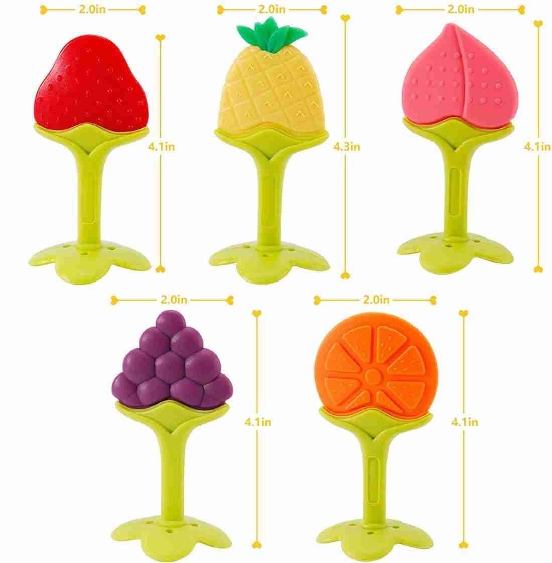 Organic Silicone Baby Teething Toys Set - BPA-Free, Freezer Safe Teether Keys for Infants & Toddlers | Soothing Sore Gums, Perfect for On-the-Go & Daycare Use (2-Pack)