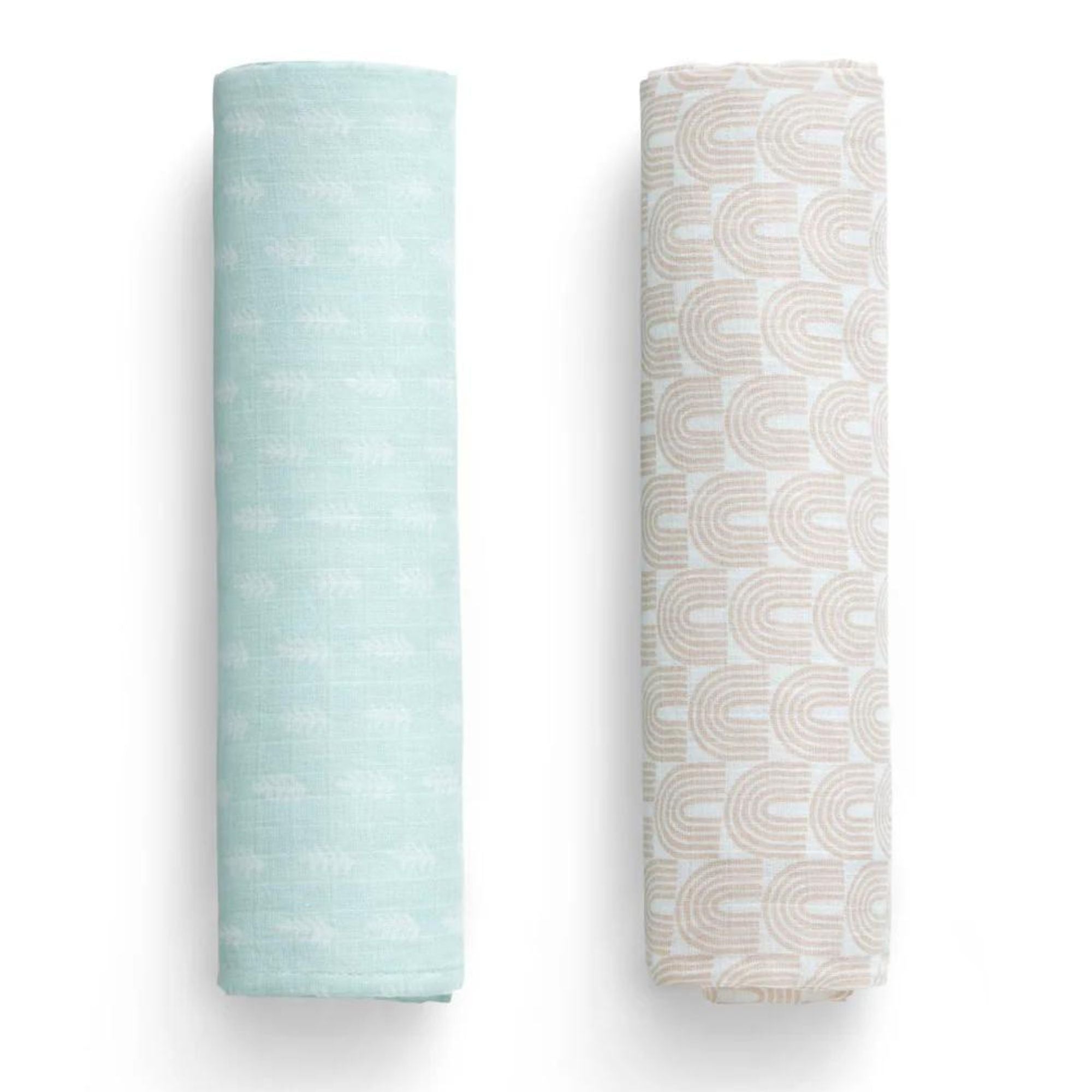 100% Cotton Muslin Baby Receiving Blankets - Soft & Breathable Swaddle Blankets for Newborns - 2 Pack Set - Perfect for Swaddling, Nursing & Stroller Use