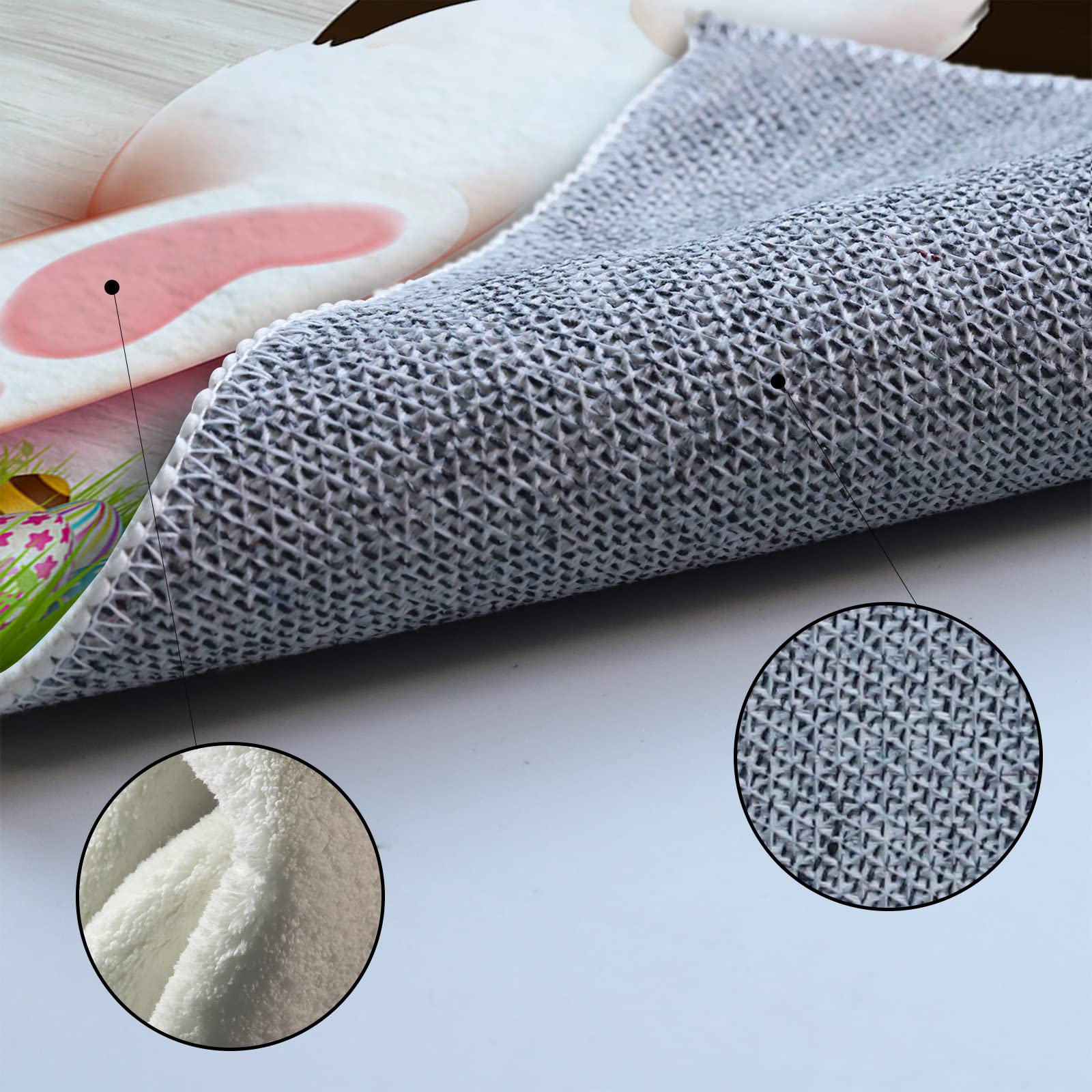 5'x8' Large Non-Slip Area Rug - Happy Easter Bunny Butt with Grass Eggs Design - Soft Floor Mat for Bedroom, Living Room, Kitchen - Perfect for Easter Decor & Home Comfort