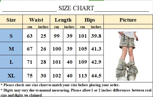 Vintage High Waisted Cargo Jeans for Women - Multi Pocket Detachable Button Goth Wide Leg Denim Pants | Streetwear, Casual Outfits & Retro Fashion