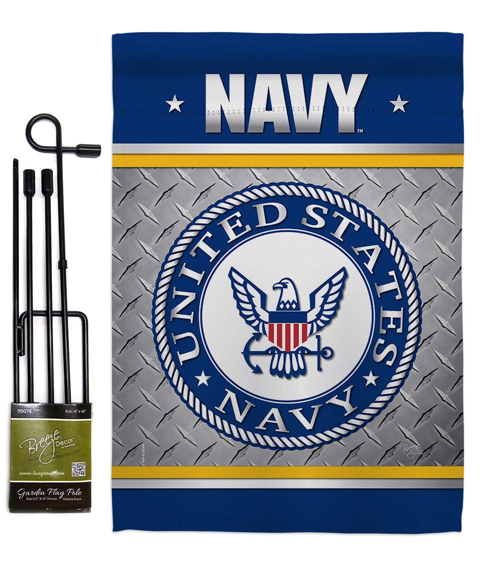 US Navy Garden Flag Set - Double-Sided Military Yard Banner for Veterans