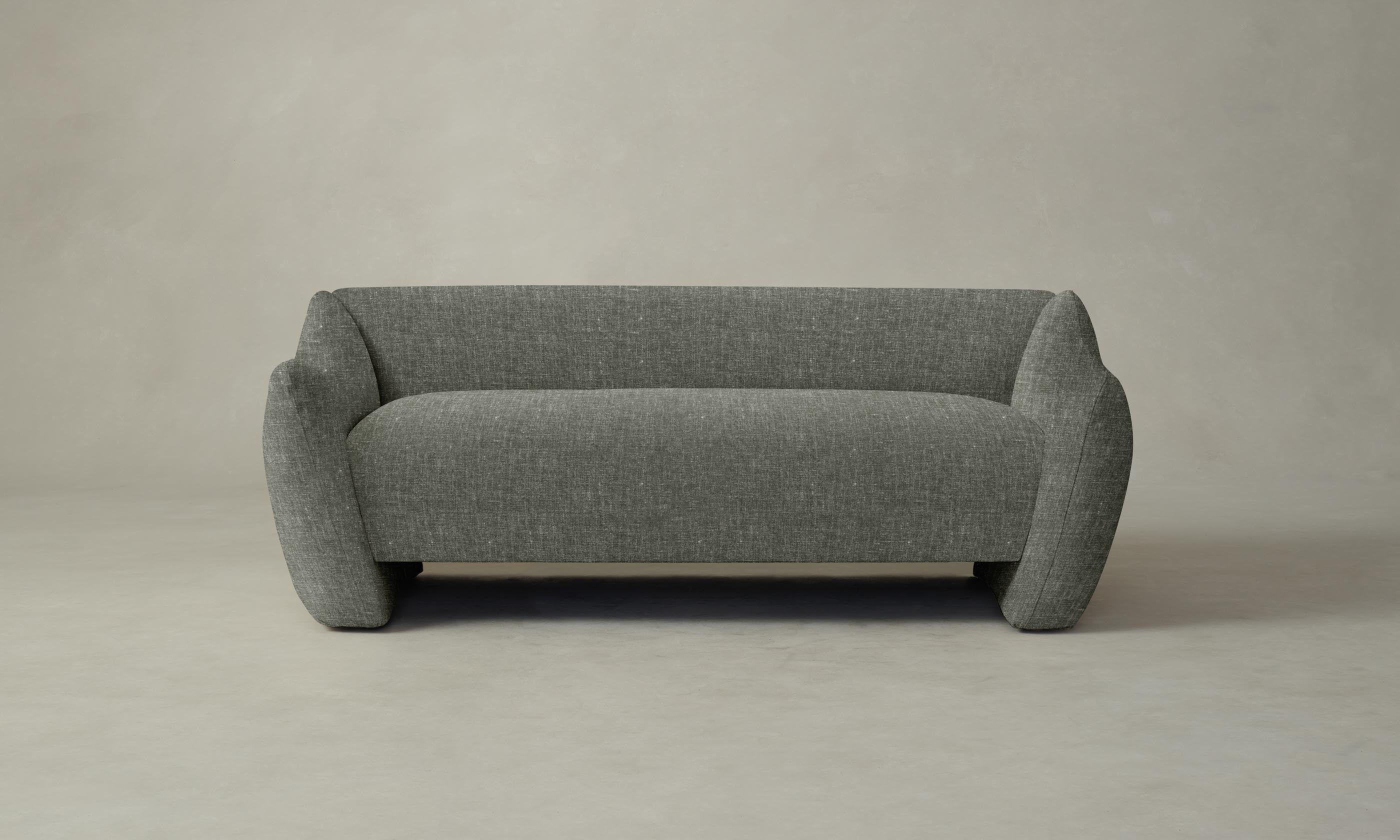 The Bond Settee - Heritage Belgian Linen Thyme Sofa | Modern Living Room Furniture for Cozy Home Decor & Relaxation