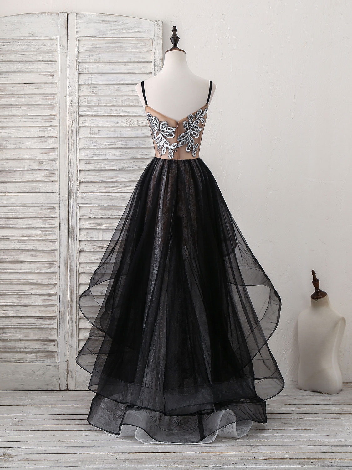 Elegant Black Sweetheart Neck Tulle Lace Long Prom Dress - Formal Evening Gown for Homecoming, Ball, Wedding & Special Occasions